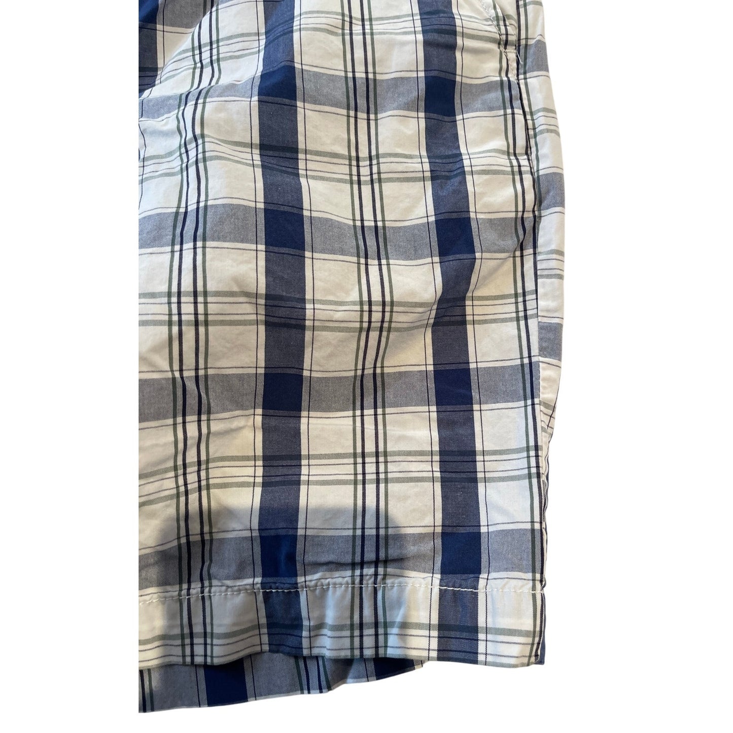 Croft & Barrow White Blue Plaid Shorts - Size 32 - 100% Cotton - Men's