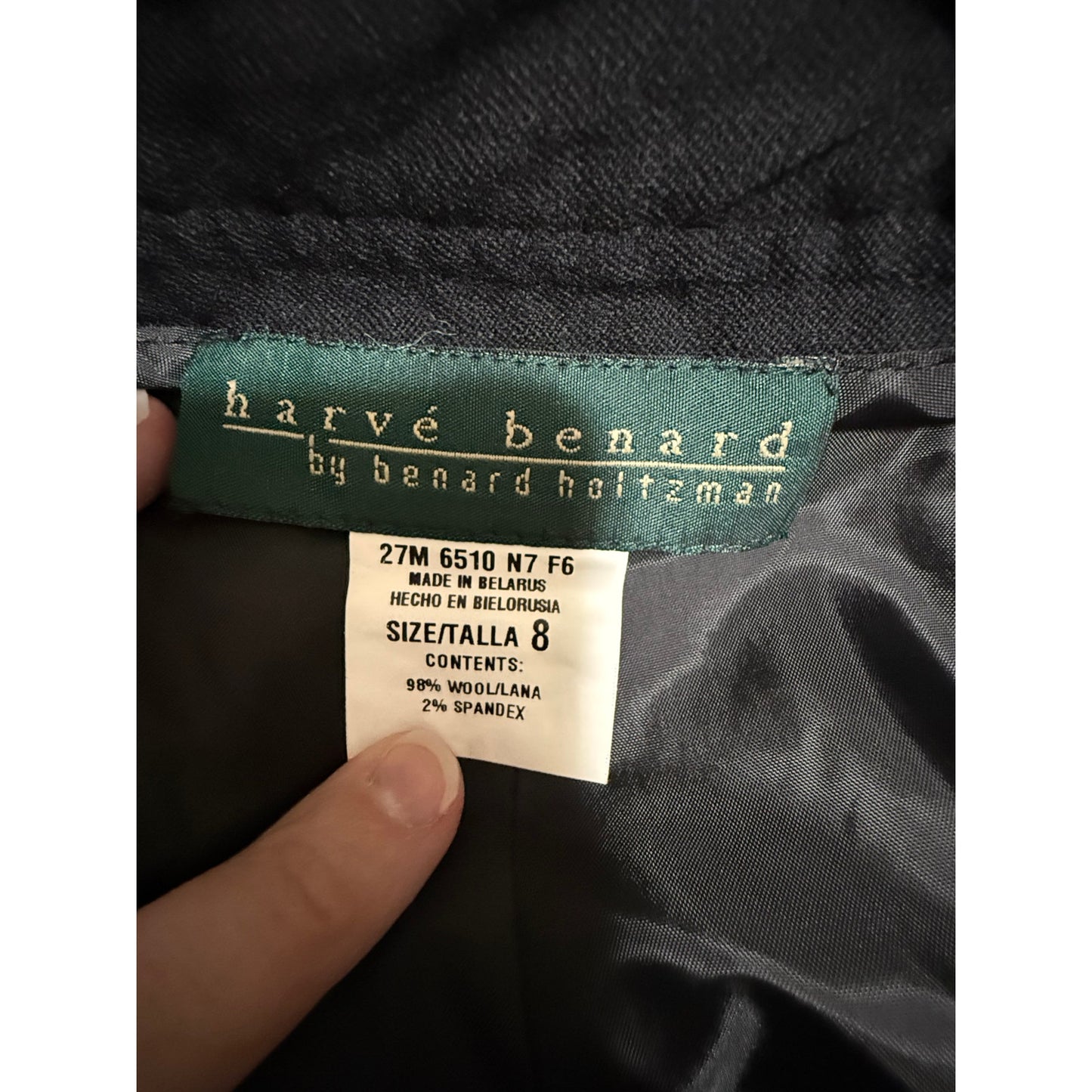 Harve Bernard Women's Black Dress Pants 98% Wool Size 8