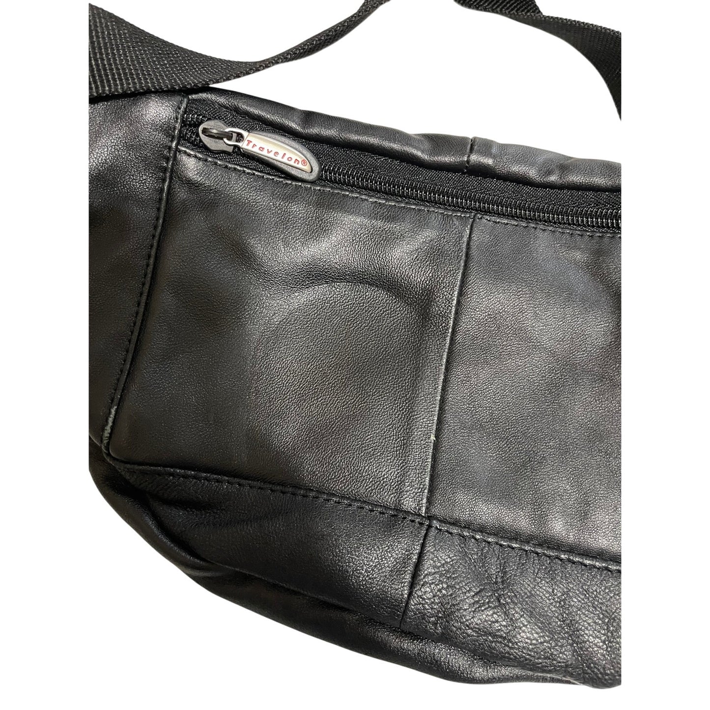 Travelon Black Unisex Fanny Pack - Multi Pocket - Adjustable Waist