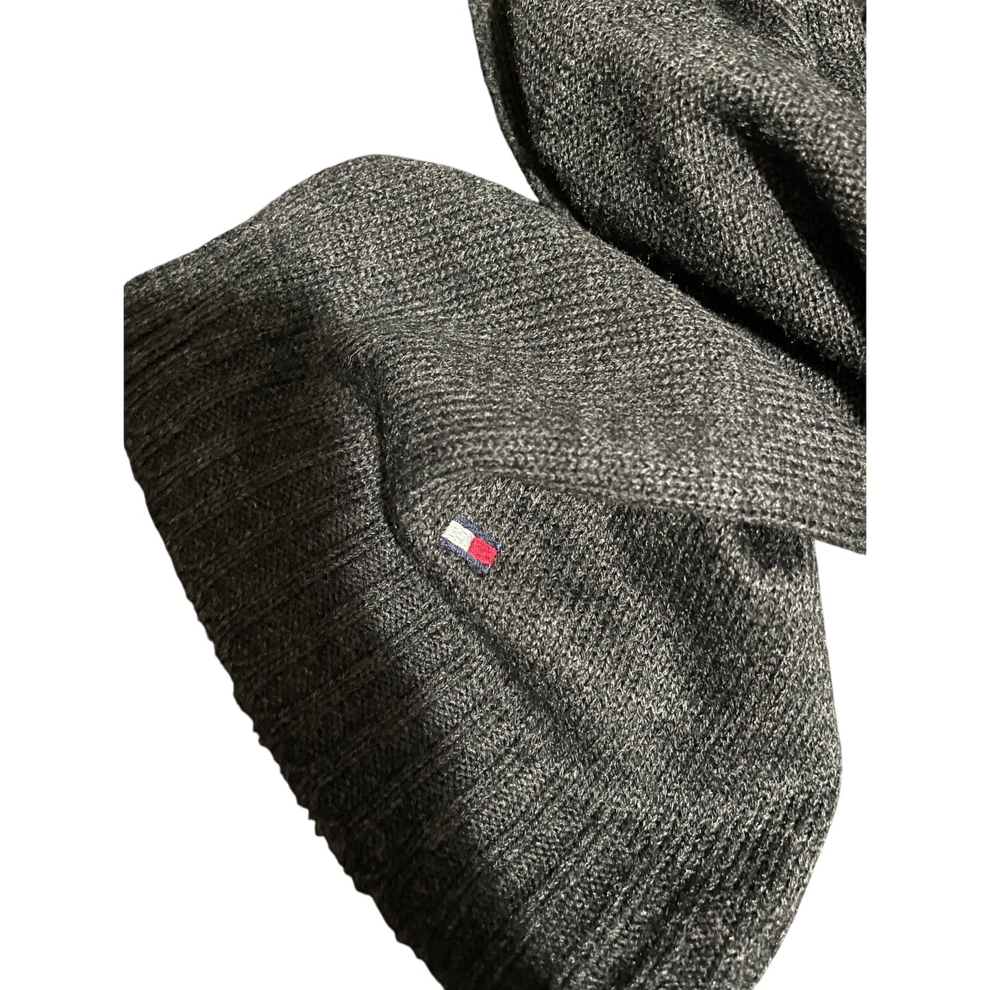 Tommy Hilfiger Long Gray Striped Scarf - Men's - Unisex