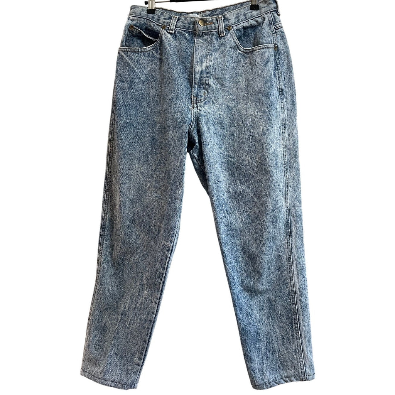 Vintage 80's Chic Acid Wash Denim Jeans Straight Leg High Rise - Size 14