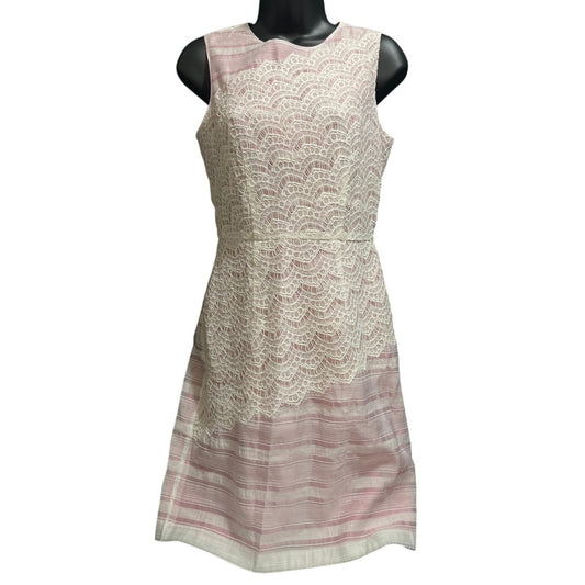 Ivy & Blu Pink & White Lace Sleeveless Dress - Size 2