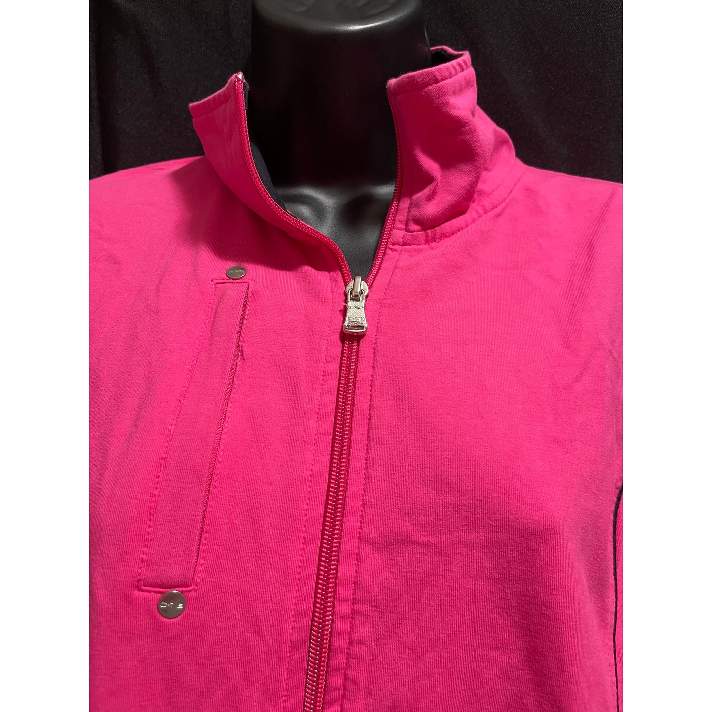 Chaps Hot Pink Full Zip Performance Jacket - Long Sleeve - Medium