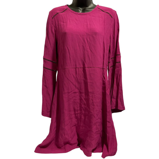 NWT Ann Taylor The Loft Fuschia Pink Long Sleeve Dress Size 6