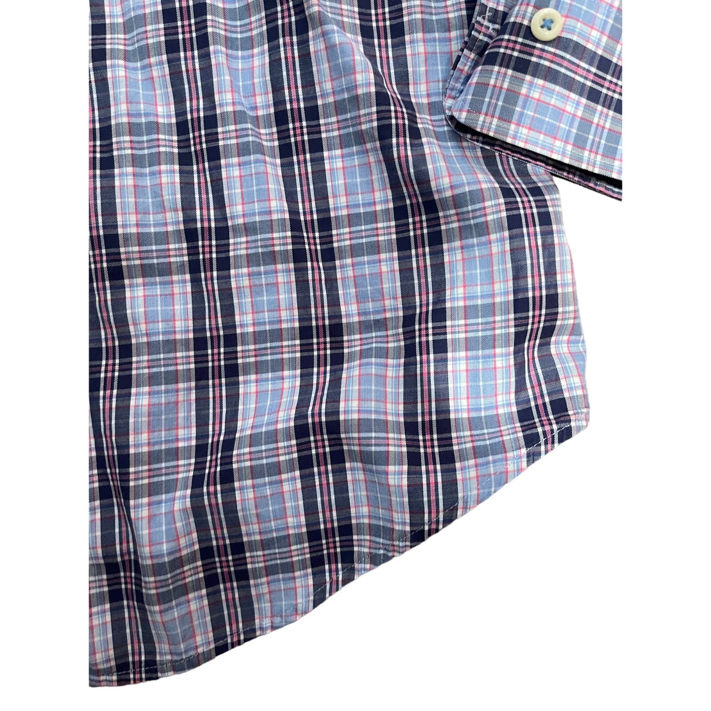 Peter Millar - Blue & Pink Plaid - 100% Cotton - Small - Long Sleeve Shirt