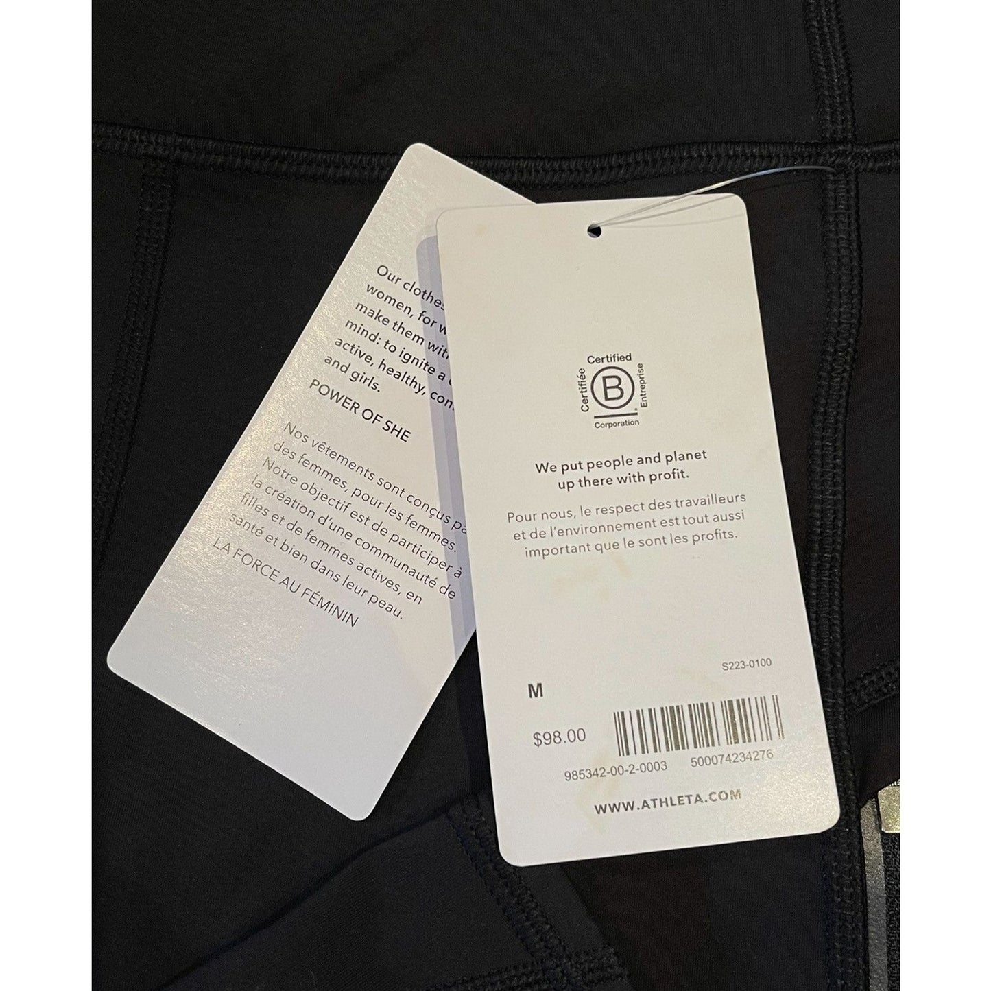 NWT Athleta Rainier Tight Black Leggings w/Pockets - Size Medium