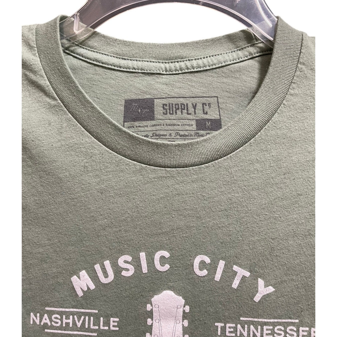 Music City Supply Co Nashville TN Super Soft Green Short Sleeve - Medium