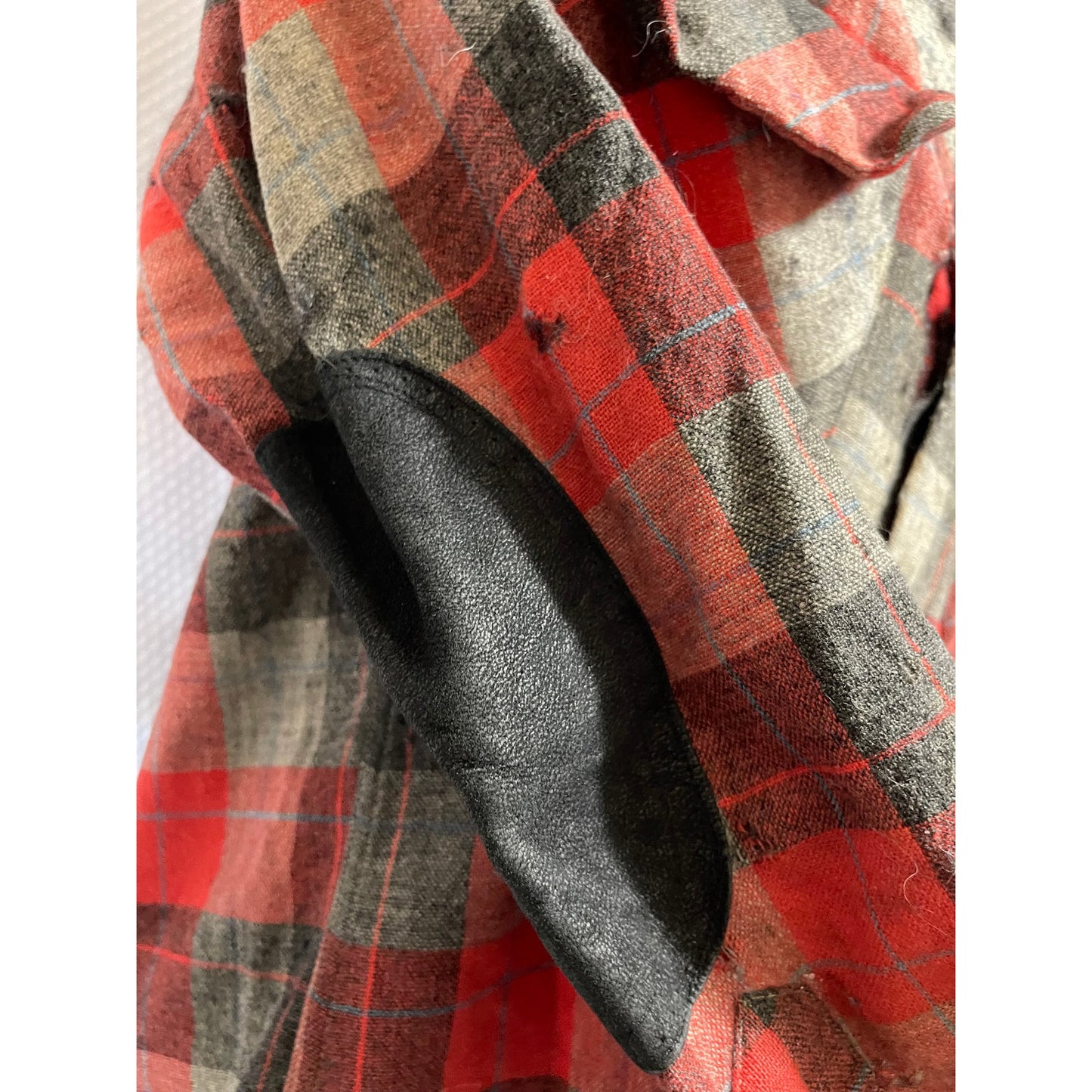 Vintage 1960's Pendleton 100% Wool Red Plaid Shirt - Medium - Distressed
