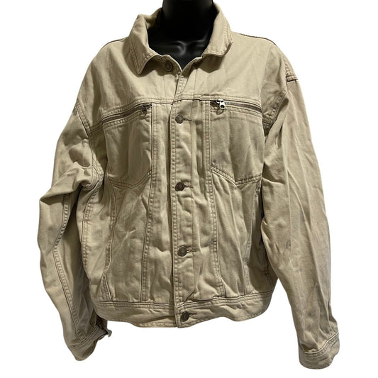Vintage Gap Denim Jacket - Women's - Tan / Off-White Size Medium