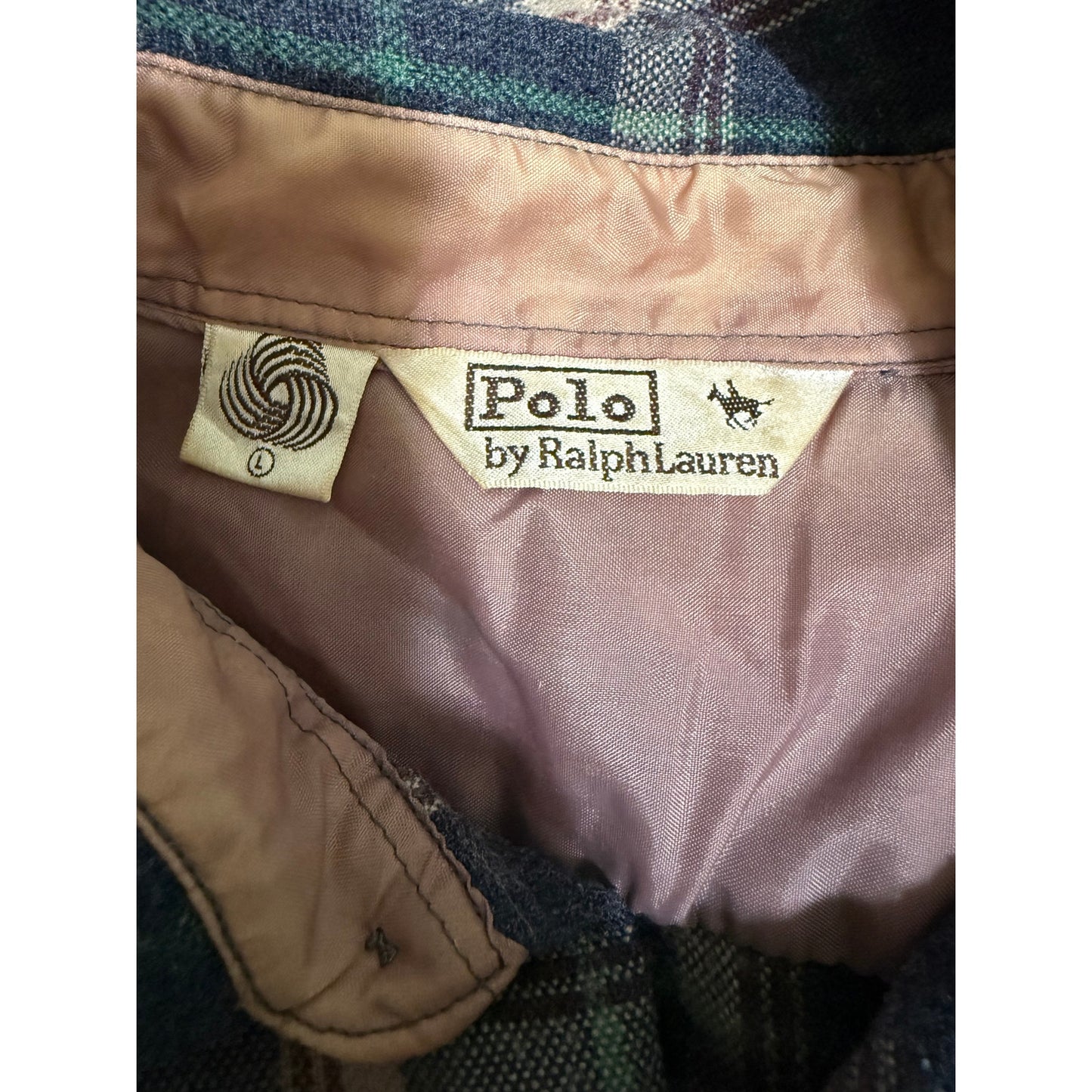 Vintage Ralph Lauren Polo 100% Wool Button Up - Long Sleeve - Large