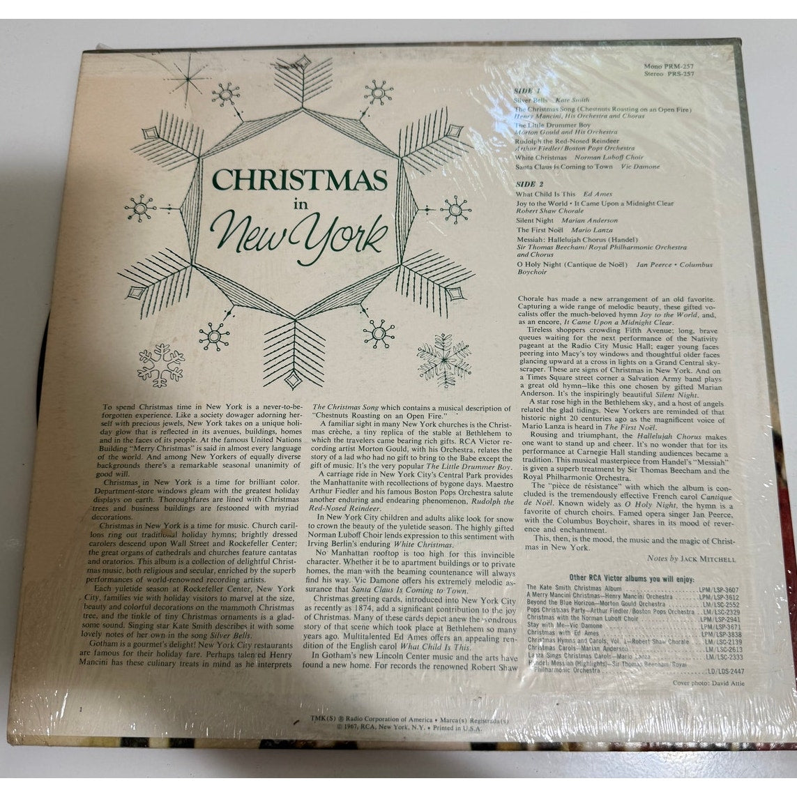 Christmas in New York Various Artists Collector's Edition RCA Vicor PRS-257