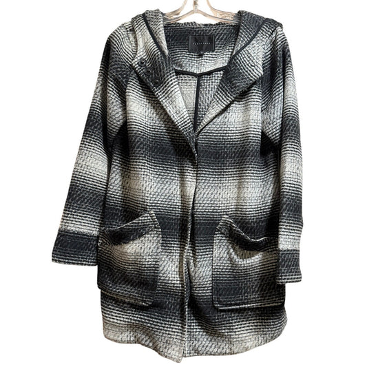 Sanctuary by Anthropologie Gray & Black Polyester Blend Hooded Jacket - Small