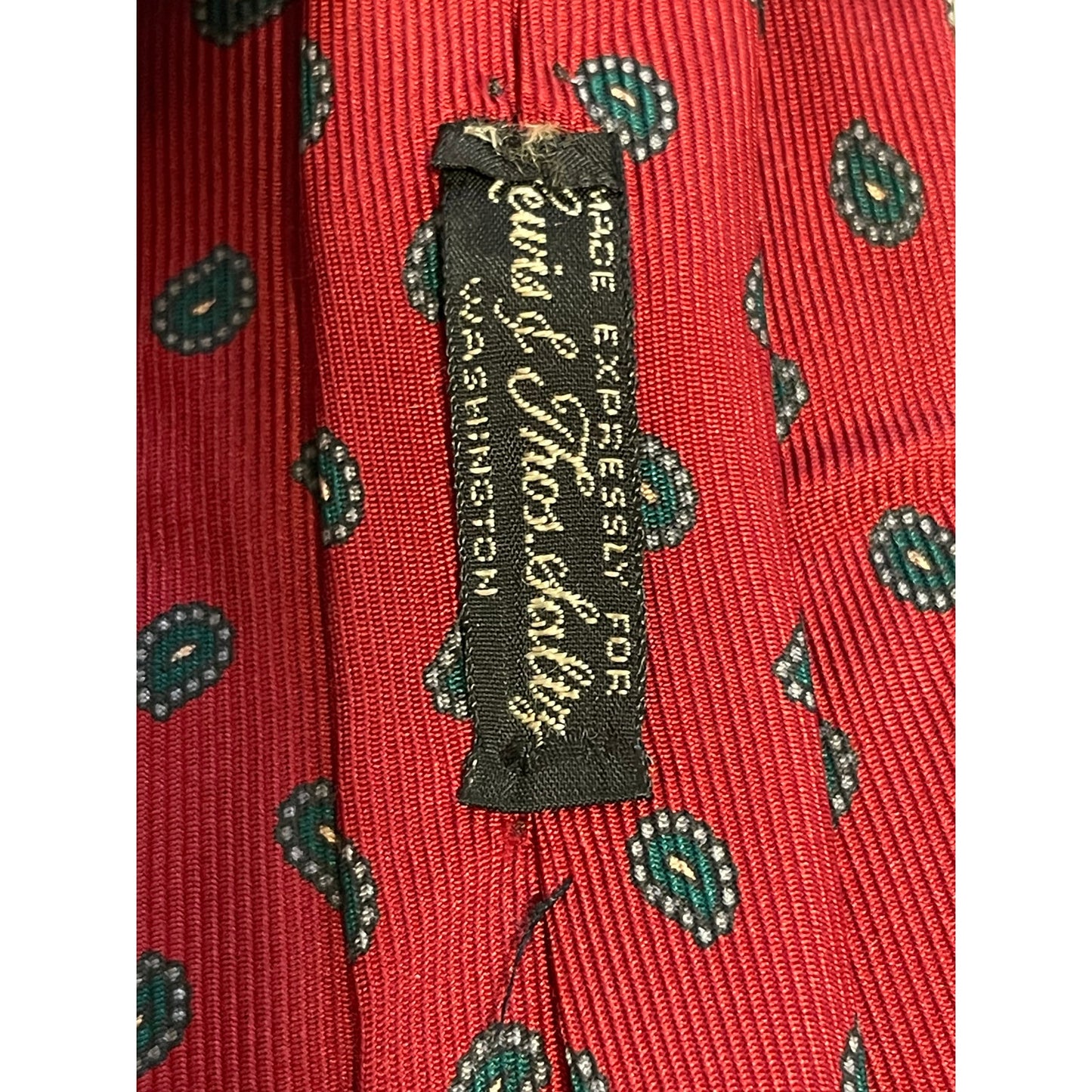 Vintage Brown & Church All Silk Red Patterned Necktie