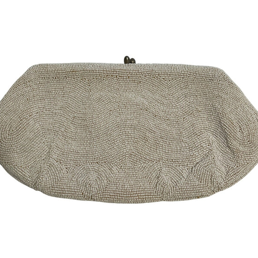 Vintage Julius Garfinckel & Co White Beaded Clutch