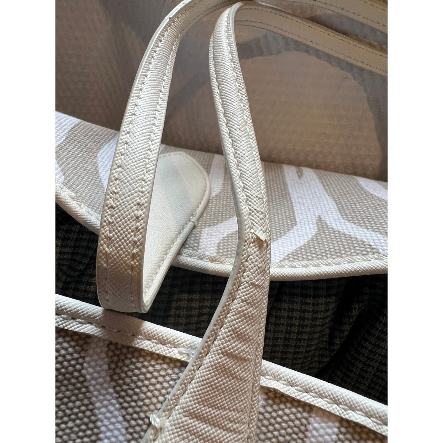 Ann Taylor Tan and White Large Slouchy Tote Bag - NWT