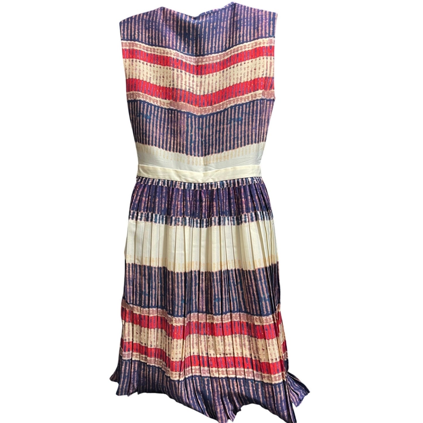 Rachel Roy Size 0 Sleeveless Pleated Multi-Color Dress