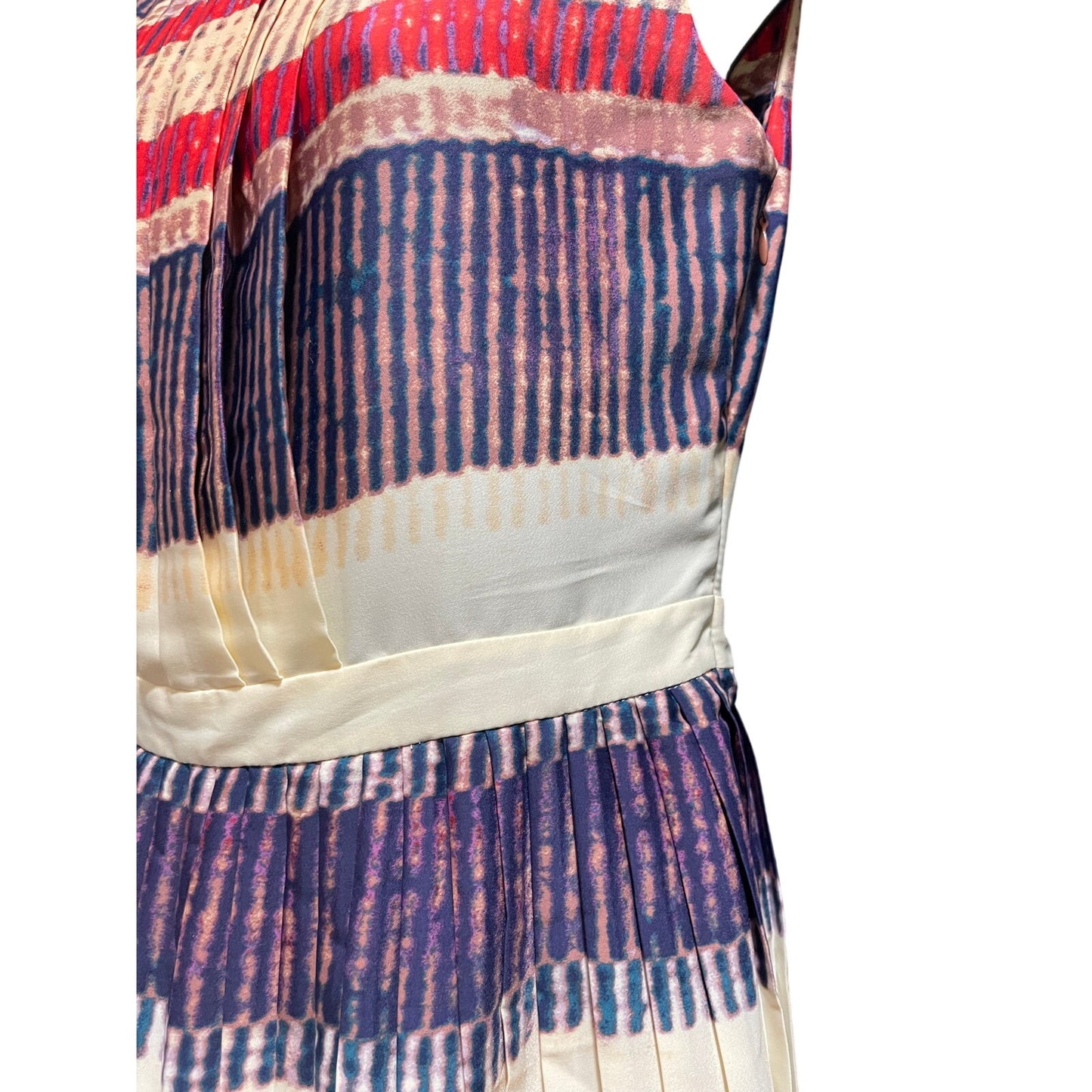 Rachel Roy Size 0 Sleeveless Pleated Multi-Color Dress