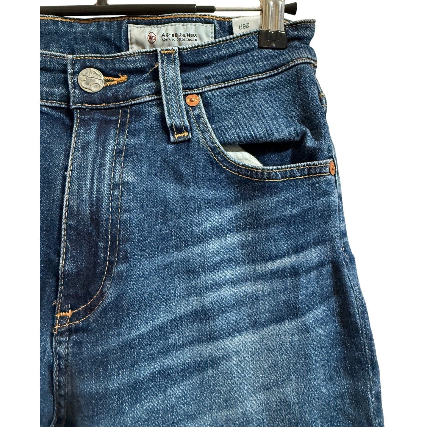 Adriano Goldschmid Mari High Rise Slim Straight Dark Wash Denim Jeans - Size 26