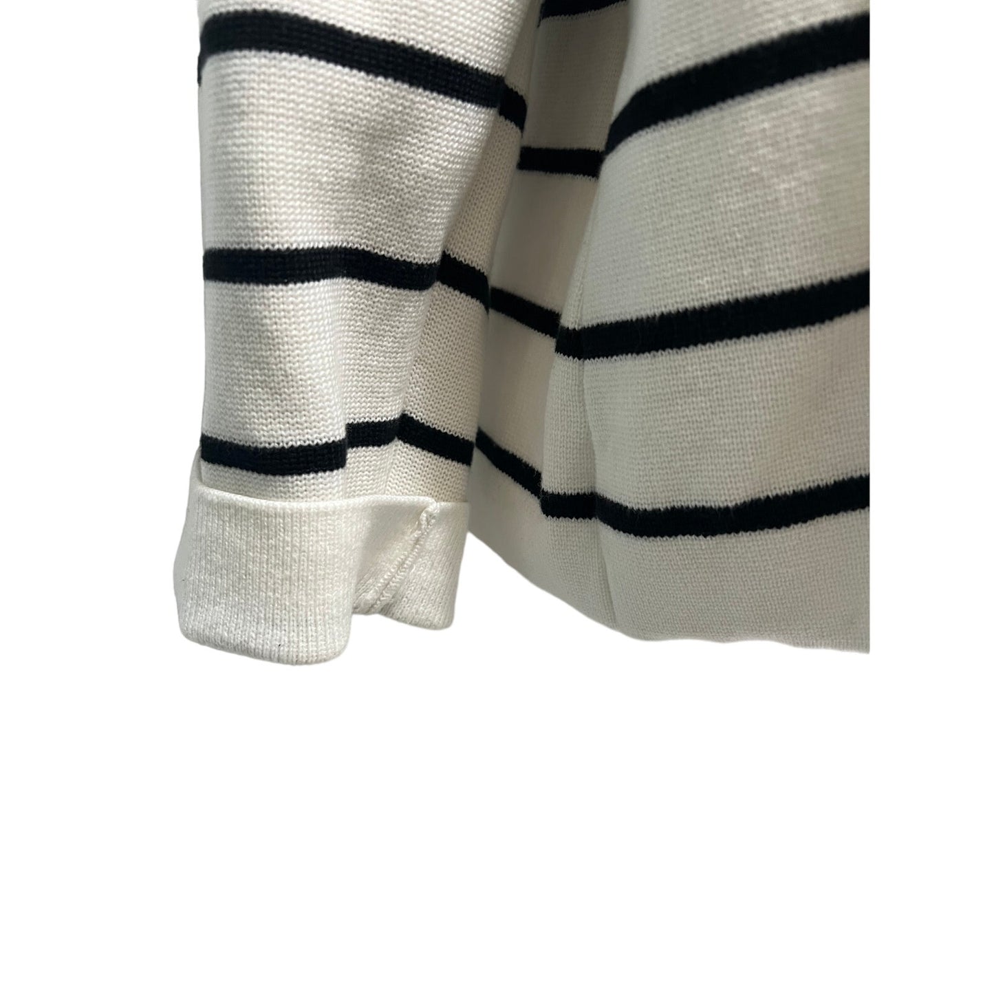 Cache 100% Cotton - Black x White Striped Knit Blazer Size 12