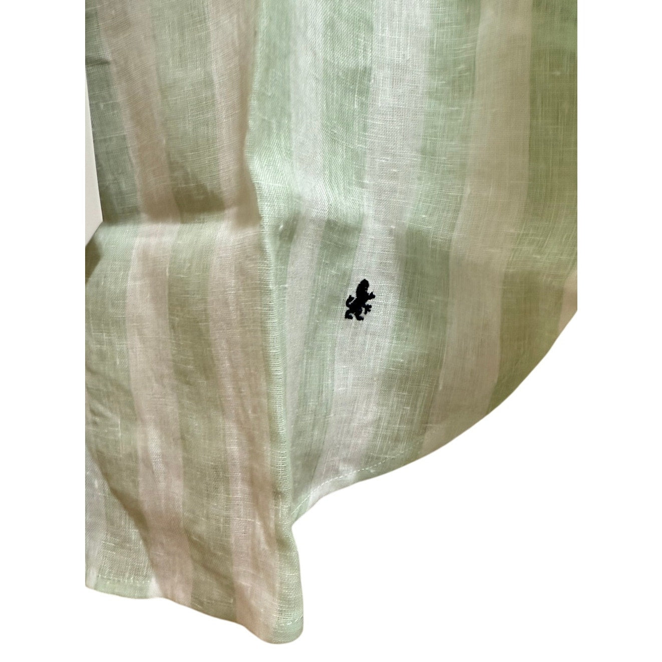 Felix 100% Linen White & Mint Green Stripe Juana Crop Blouse - One Size - NWT
