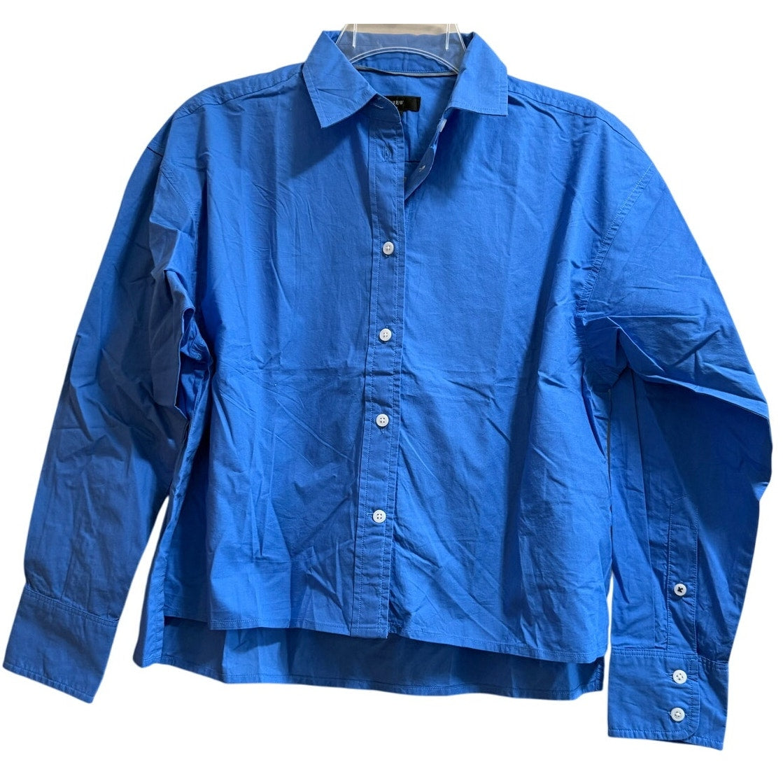 J.Crew Blue Cropped Button Up Collared Shirt - Size 2 - NWT - $89.50 MSRP