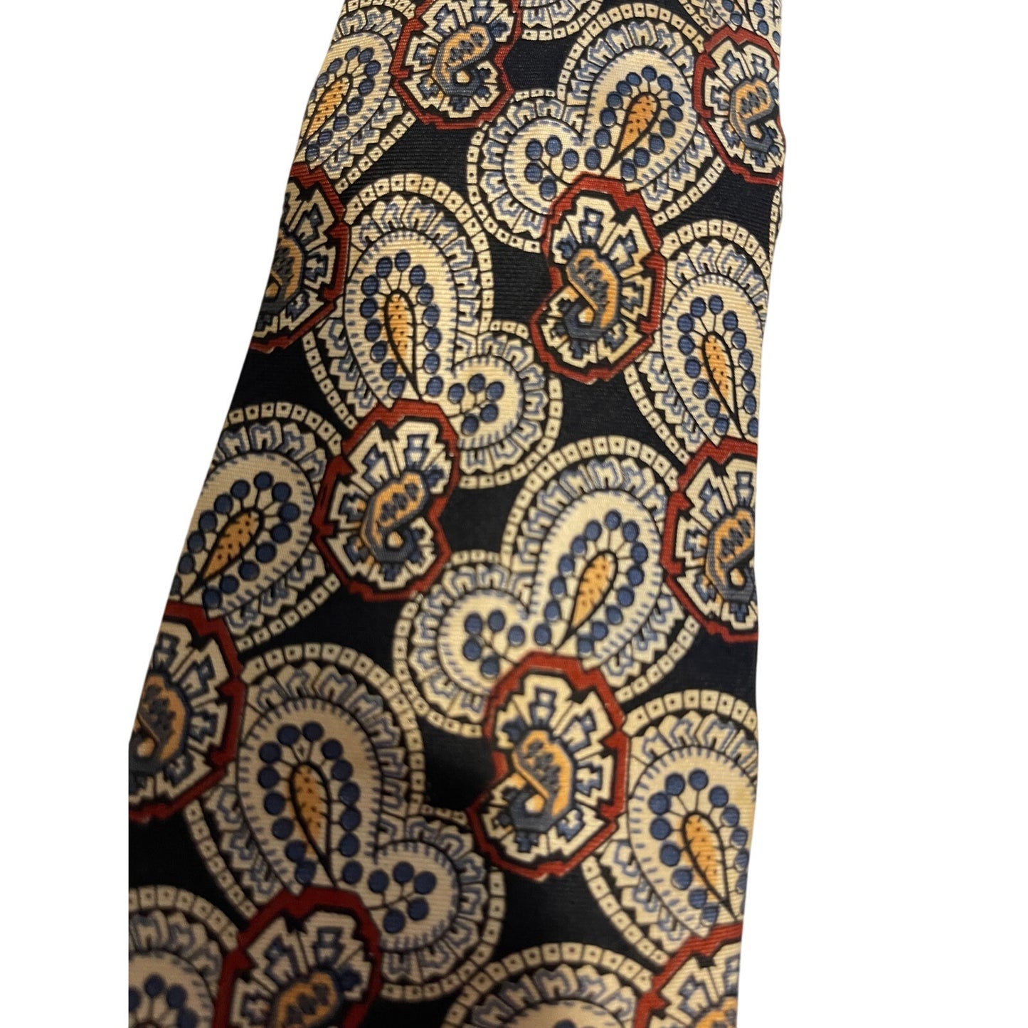 Vintage Liberty of London 100% Silk Blue Red Patterned Necktie Men's Tie
