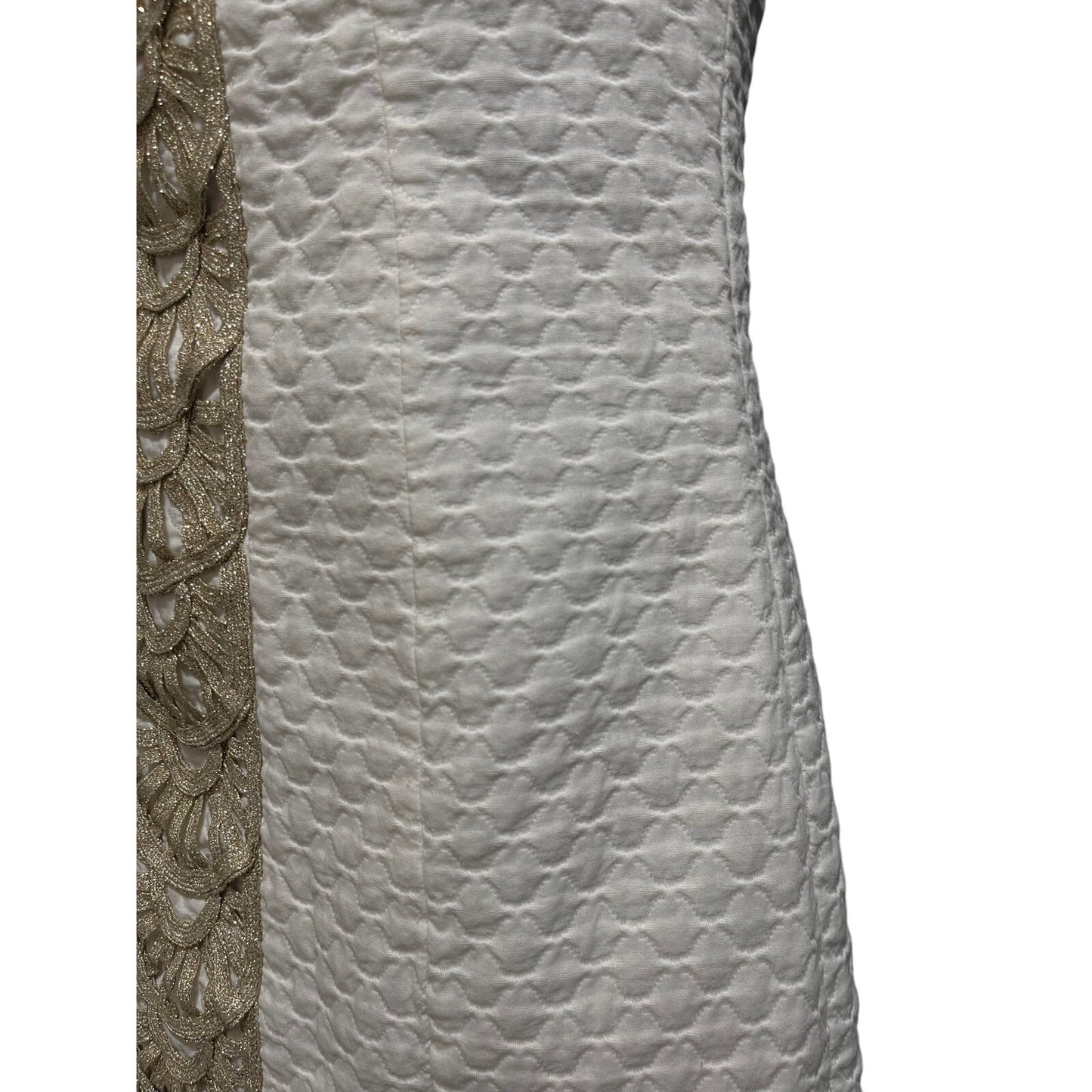 Lilly Pulitzer White & Gold Accent - Size 00 Sleeveless Mini Dress