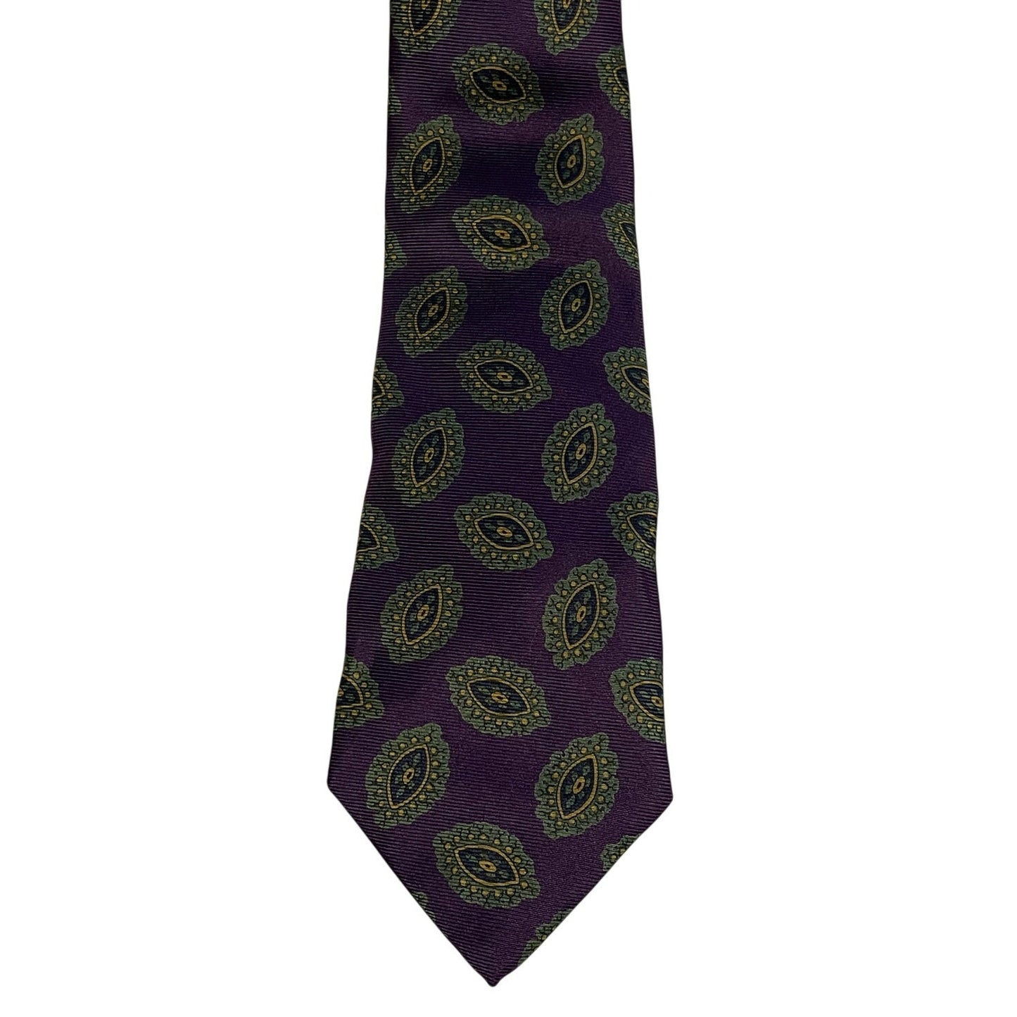 Vintage Carson Pirie Scott Purple Patterned 100% Italian Silk Necktie