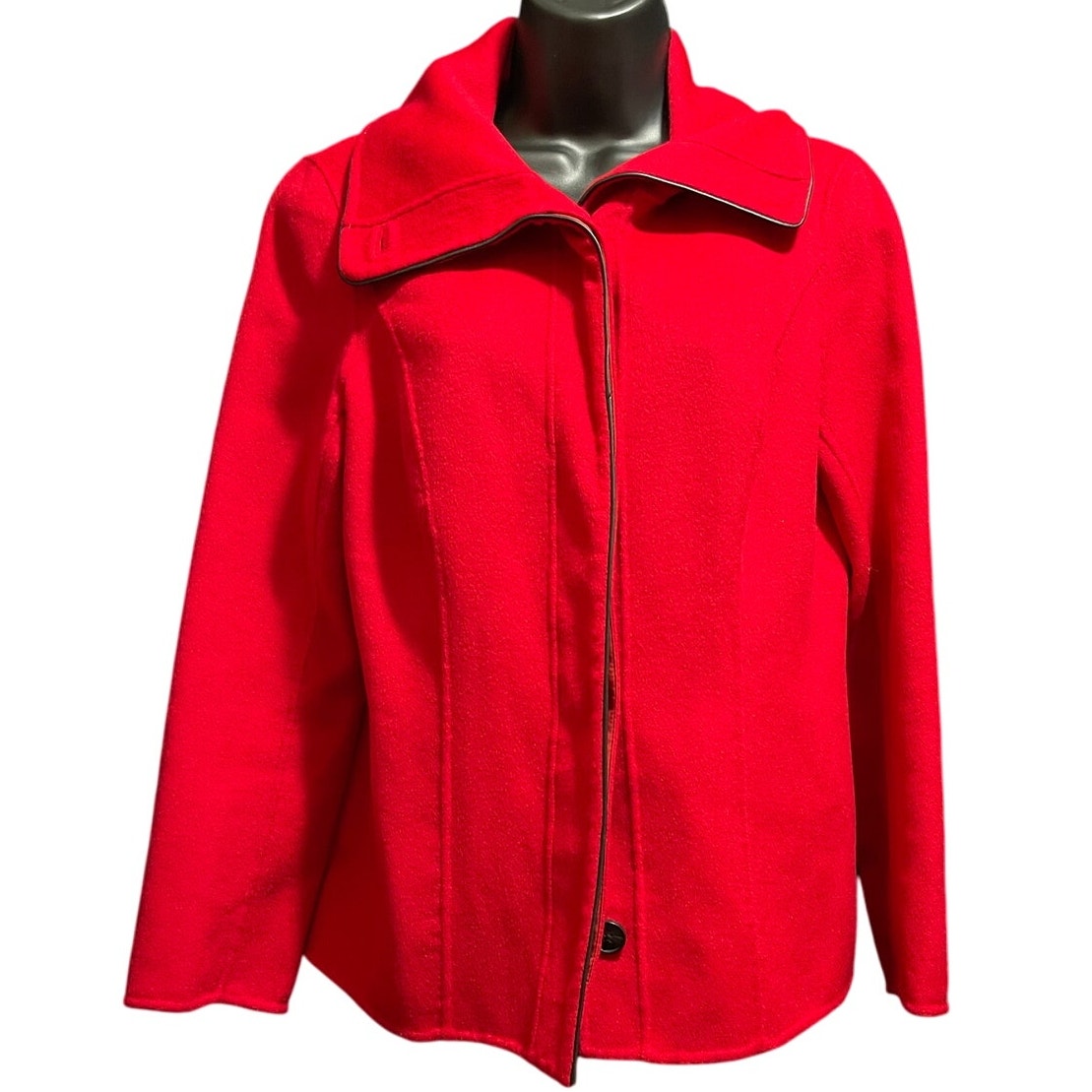 Lafayette 148 New York Red Size 10 Petite Wool & Angora Blazer