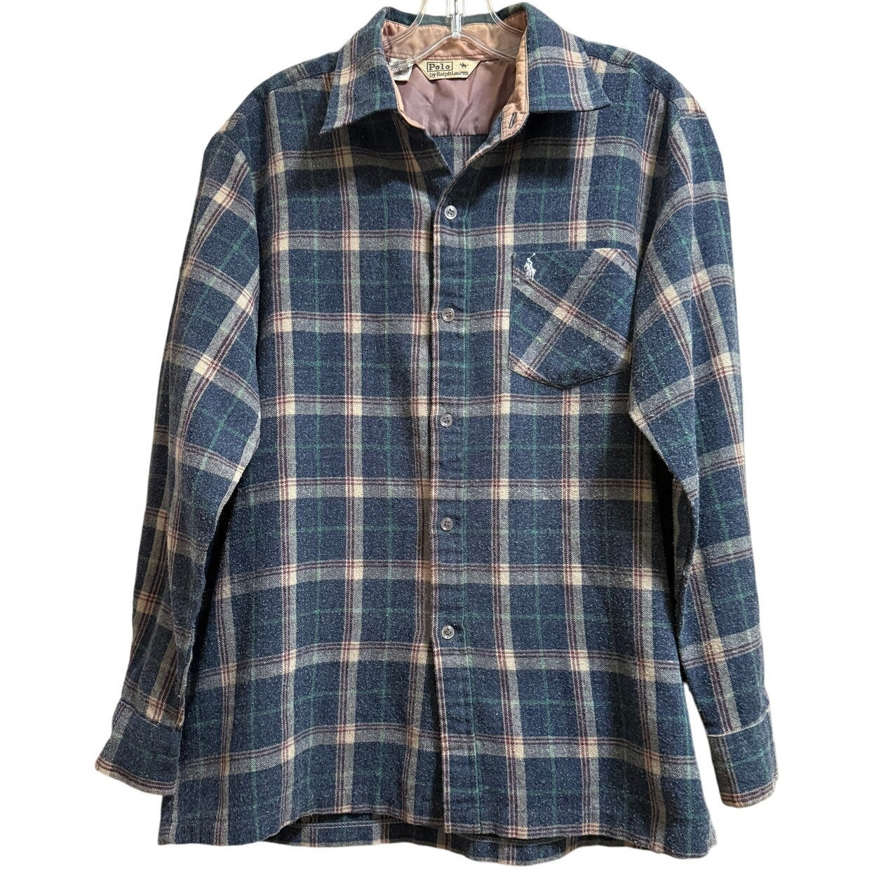 Vintage Ralph Lauren Polo 100% Wool Button Up - Long Sleeve - Large