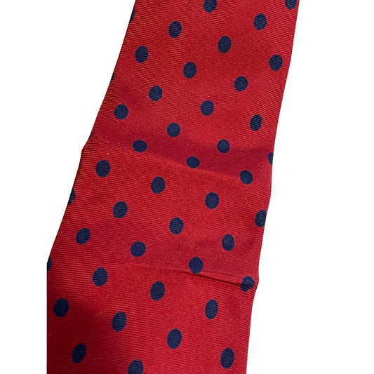 Vintage Reis of New Haven All Silk Red & Blue Polka Dot Print Necktie