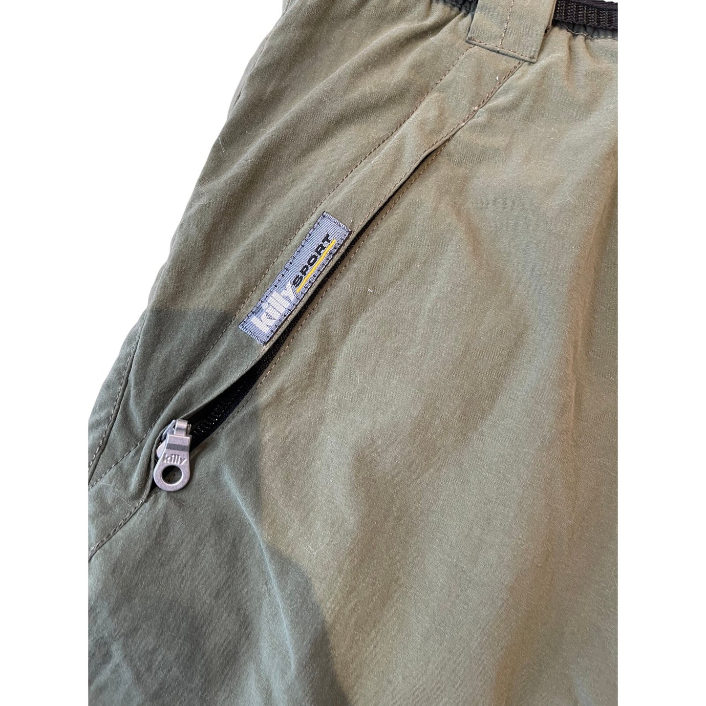 Killy Sport - Size Large - Green Shorts w/Belt - Zipper Pockets