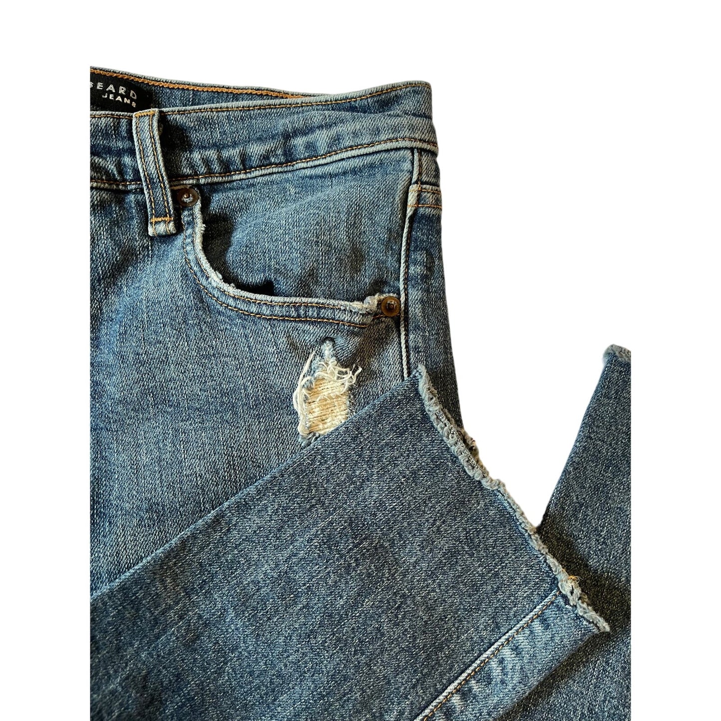 Veronica Beard Women's Size 28 Terrain Distressed Blue Jeans 5 Button Fly