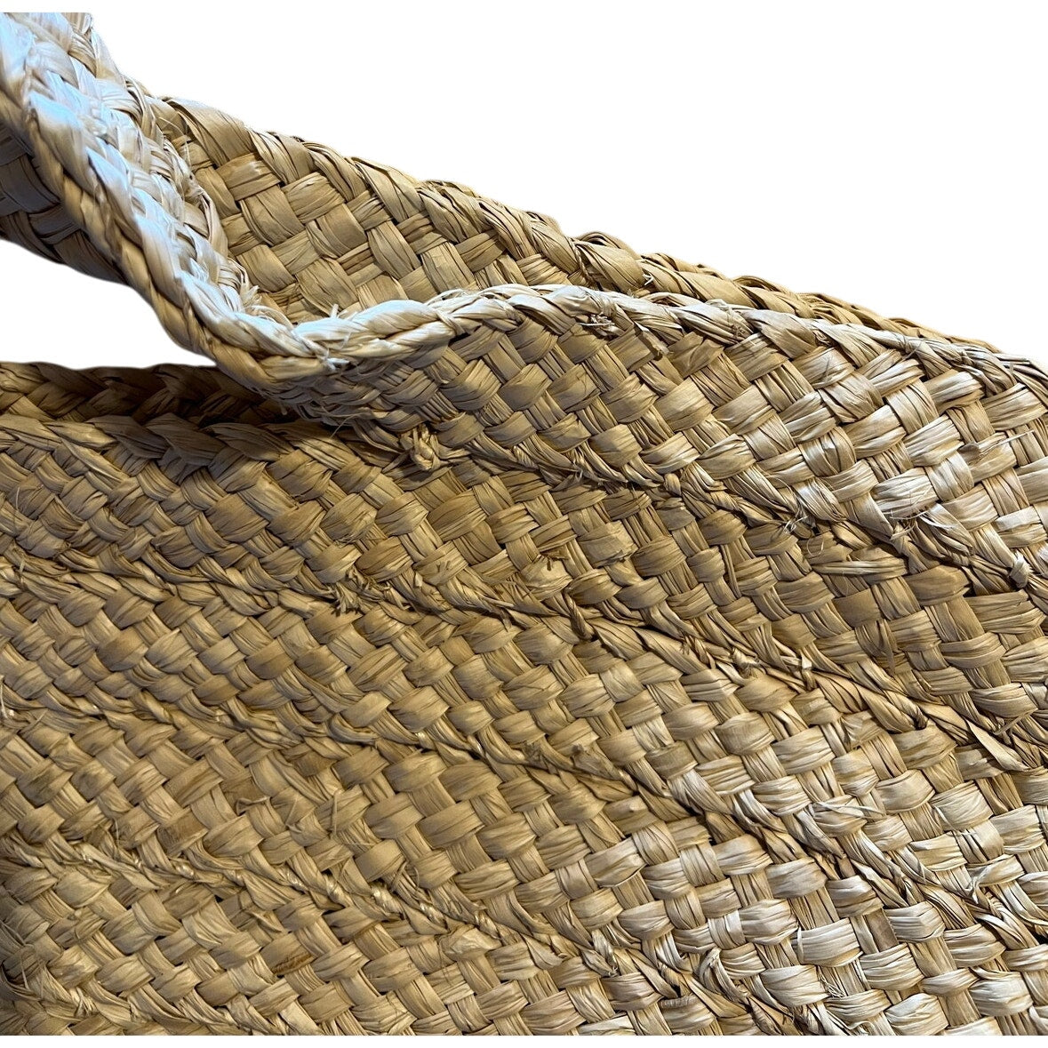 Ann Taylor Woven Tote Bag Tan and Black 17" x 13" Tall - Beach Summer