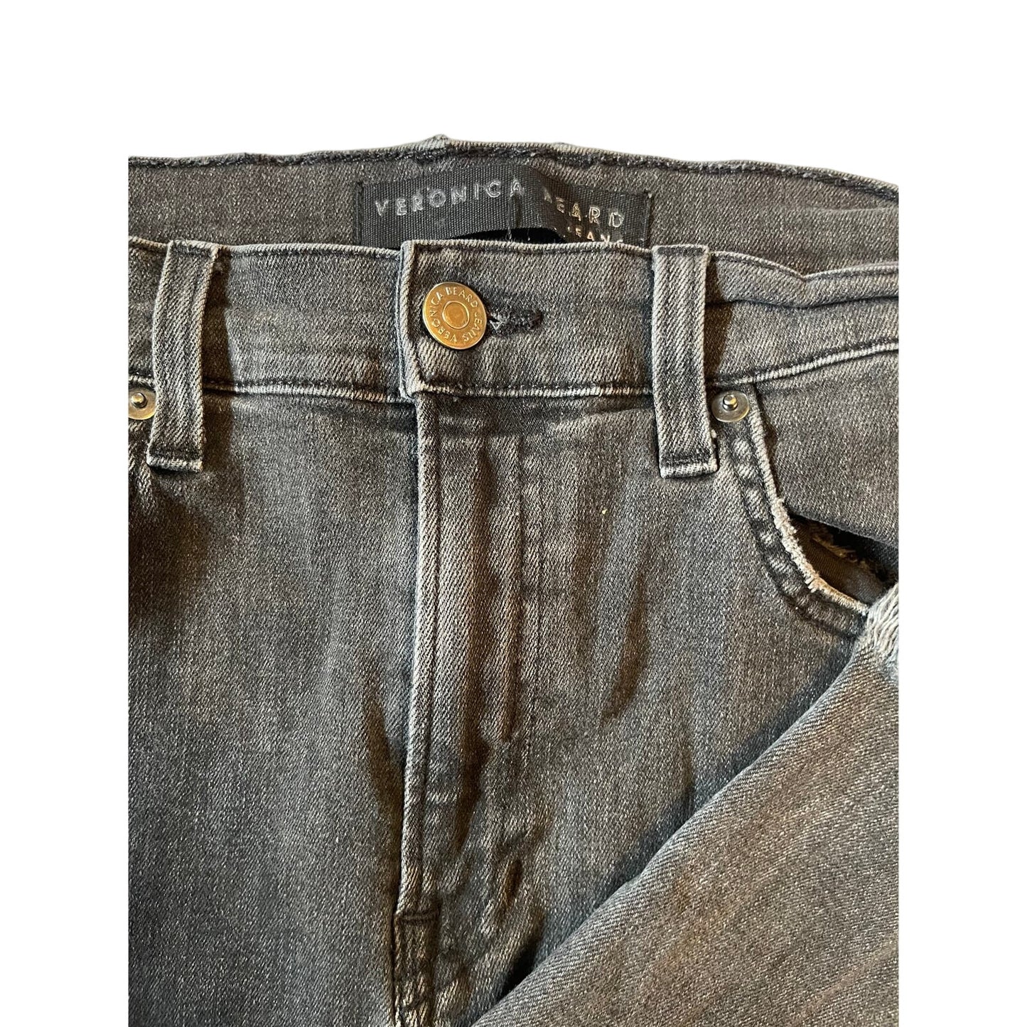 Veronica Beard Women's Black Jeans Size 30/10 Benzi MidRise Crop Fray
