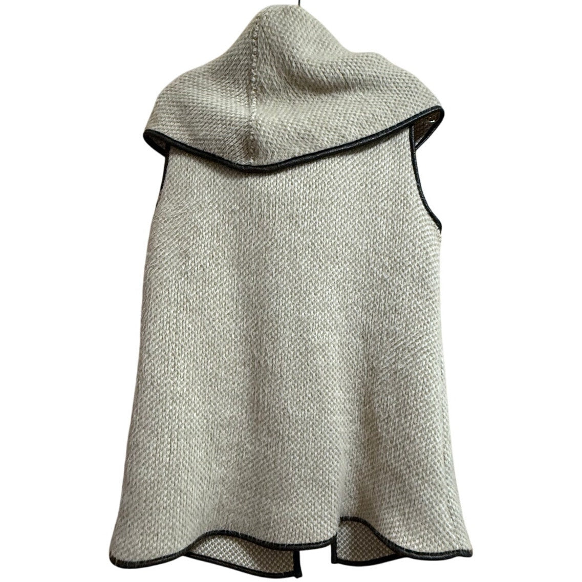Waverly Grey Tan and White Sleeveless Knit Sweater - Size Small