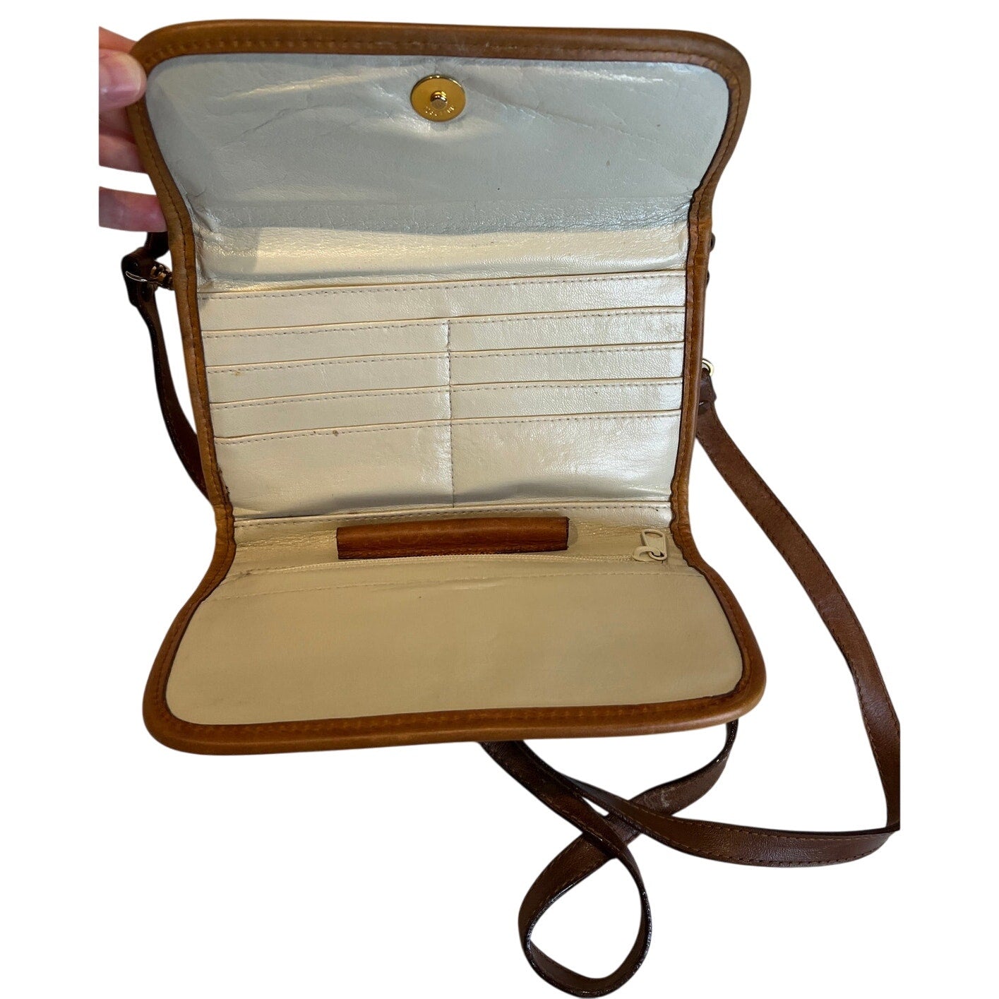 Jennifer Moore White Handbag - Crossbody - Snap Closure