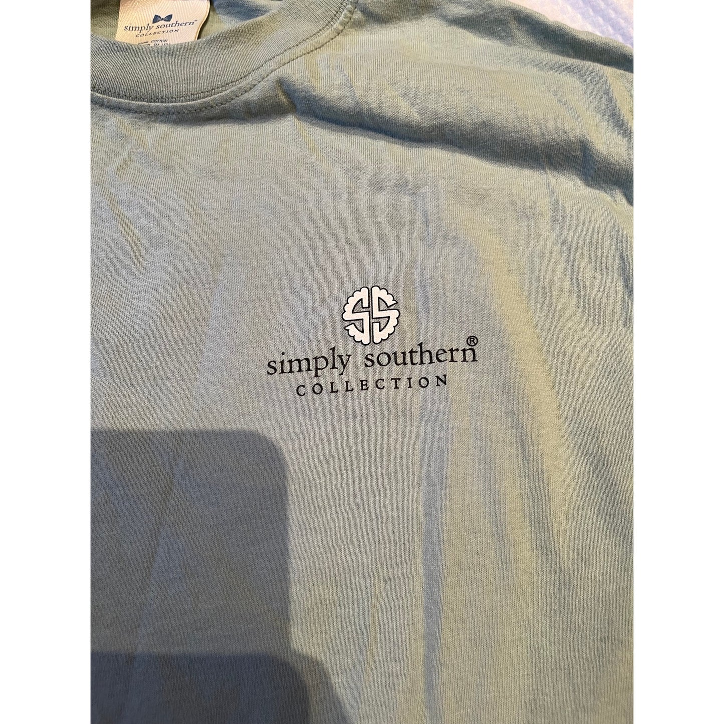 Simply Southern Unisex Small Green Long Sleeve Cotton West Virginia Graphic Tee