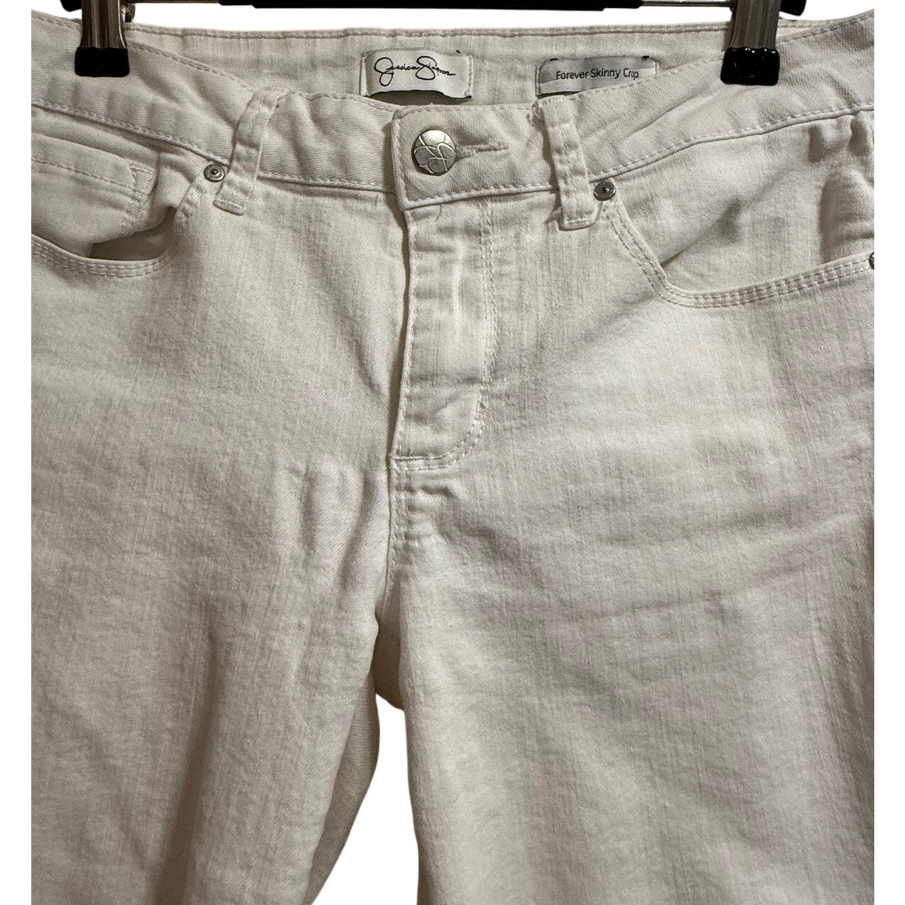 Jessica Simpson Forever Skinny Crop White Denim Jeans - Size 28