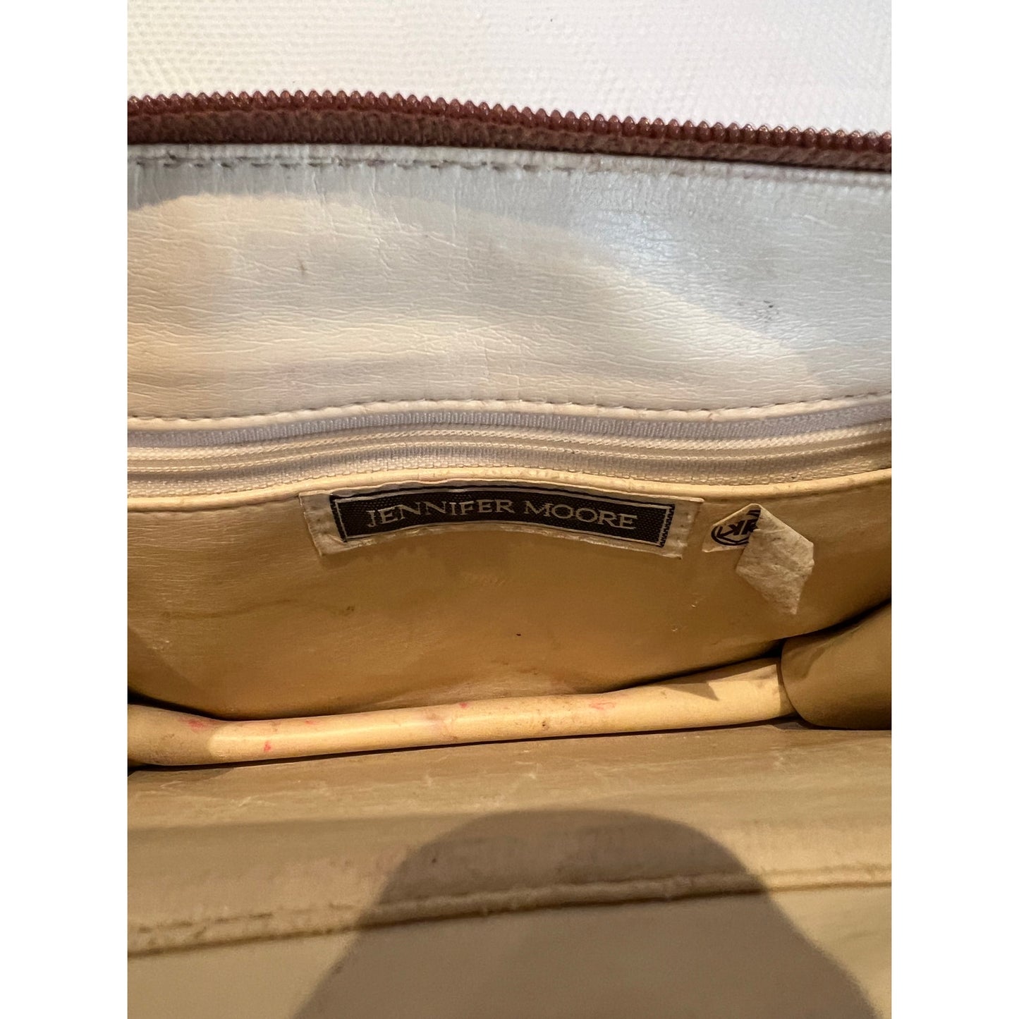 Jennifer Moore White Handbag - Crossbody - Snap Closure