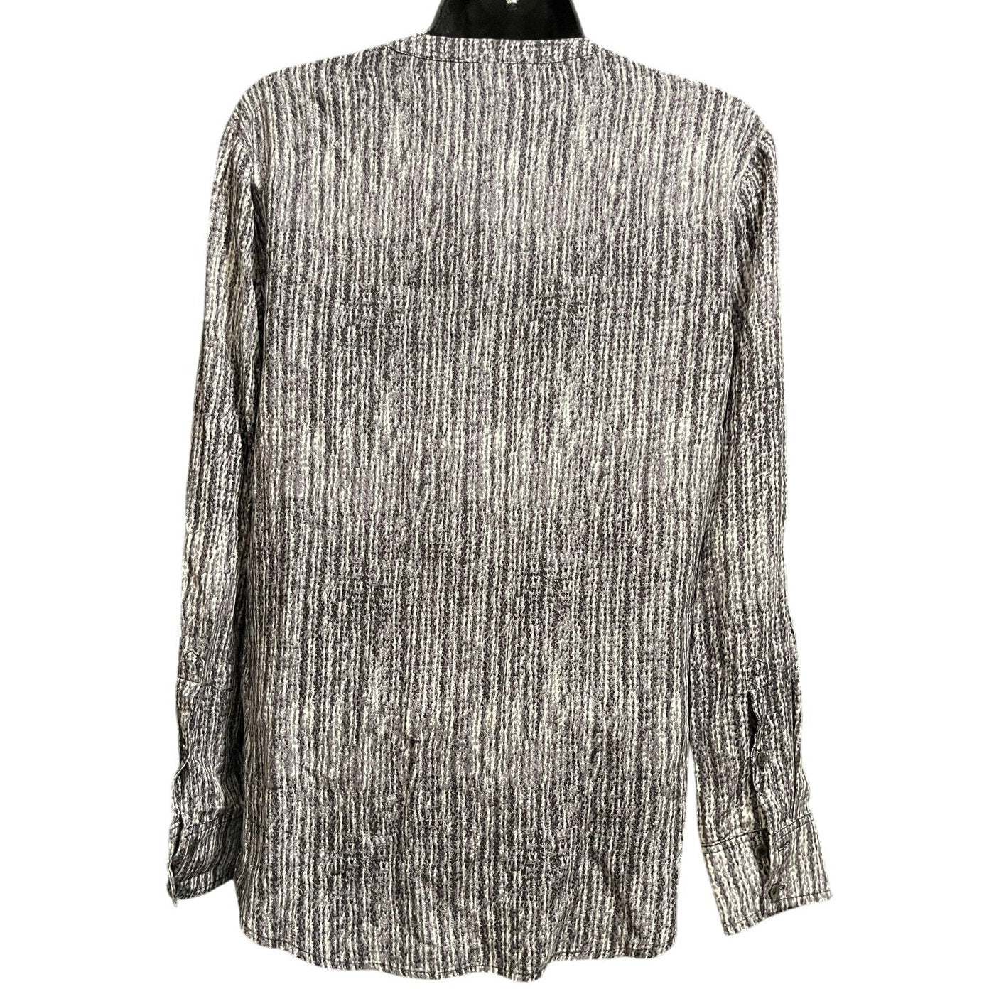 Joie Size XS Gray & White Patterned Full Button Long Sleeve Blouse