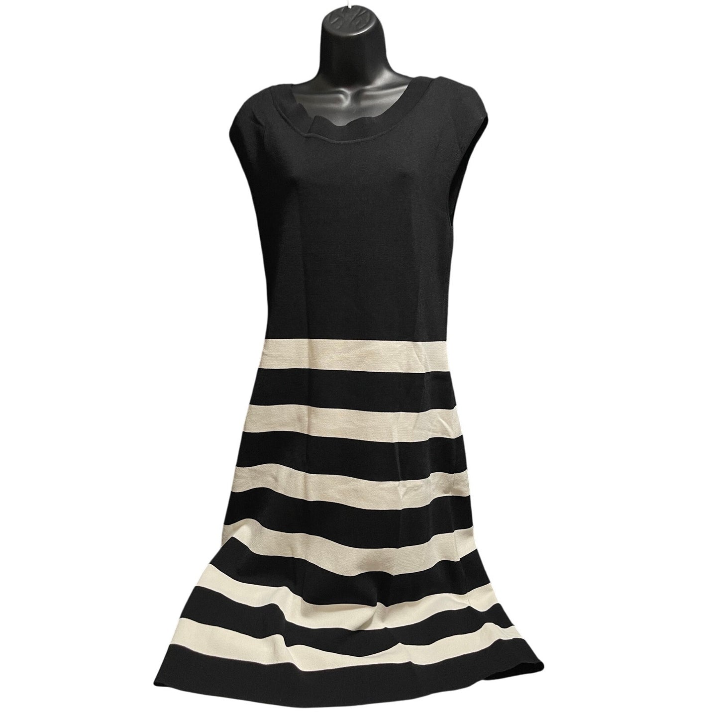 Ann Klein Black & White Striped Sleeveless Dress - NWT - $129 MSRP