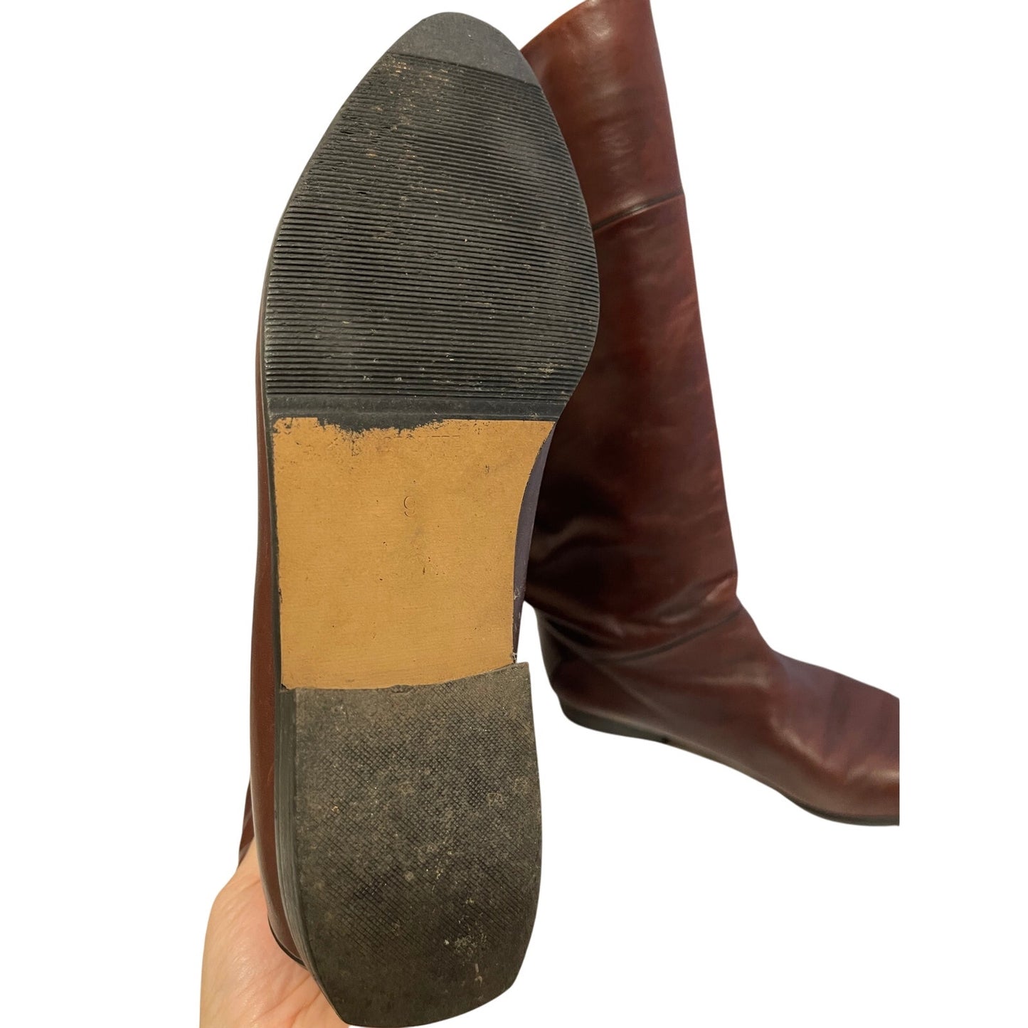 Vintage Peter Kaiser Brown Leather Riding Boots - Size 9 Women's