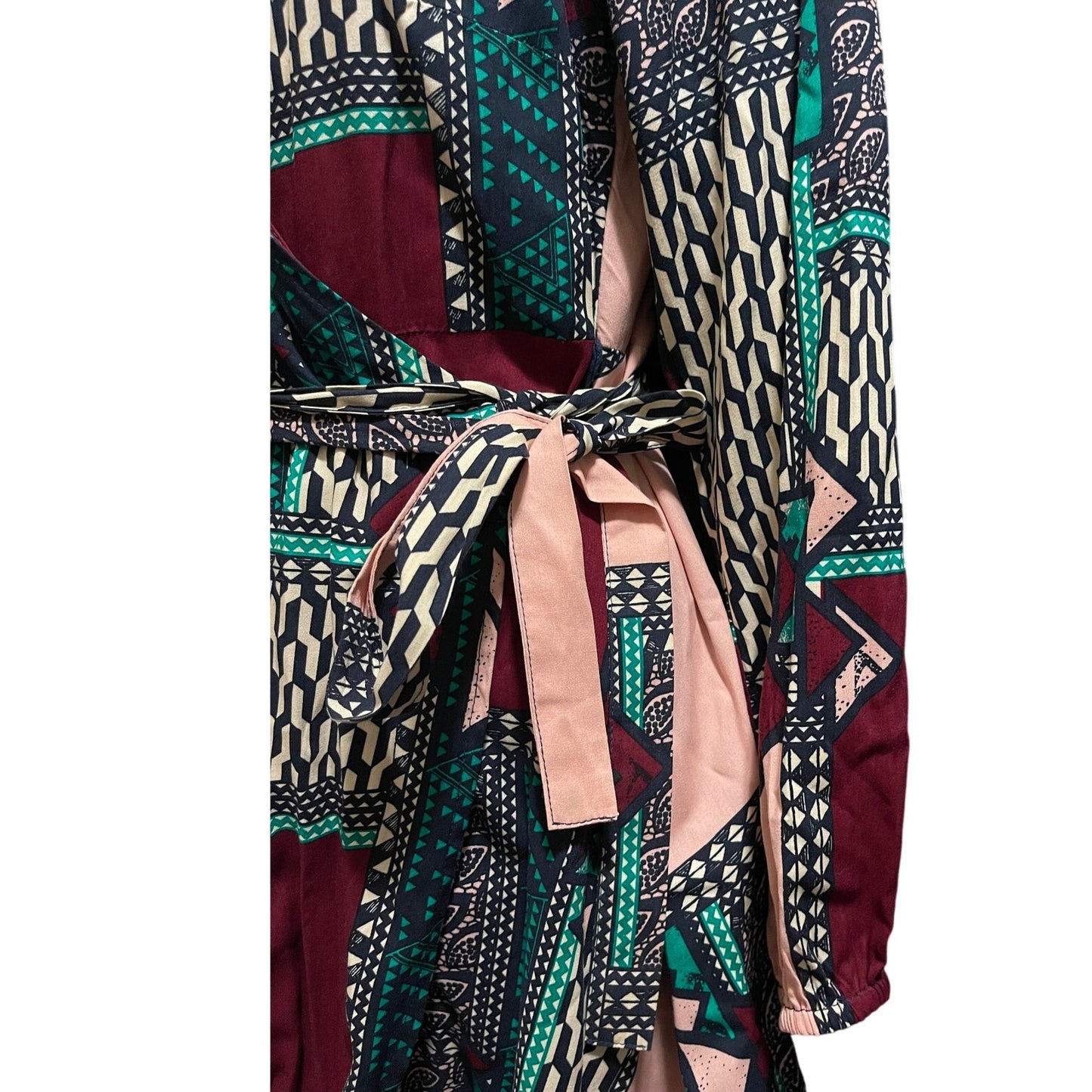 Porridge Clothing Multi-Color Abstract Wrap Dress - Size XS