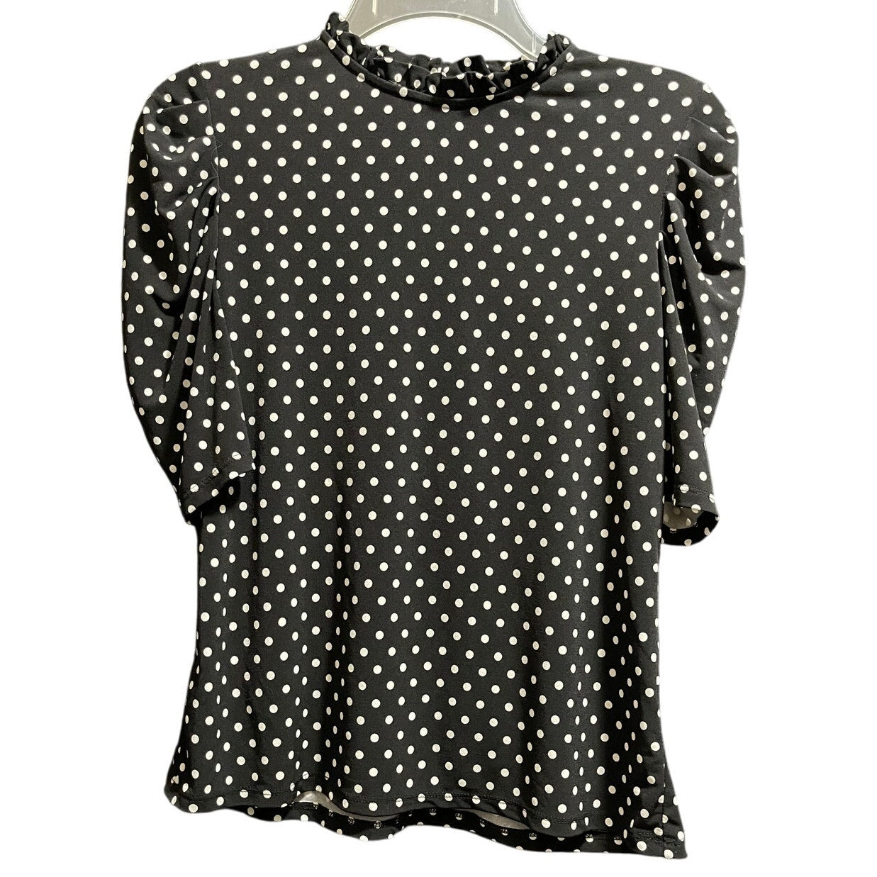 CeCe Black and White Polka Dot Blouse - Women's Size XS
