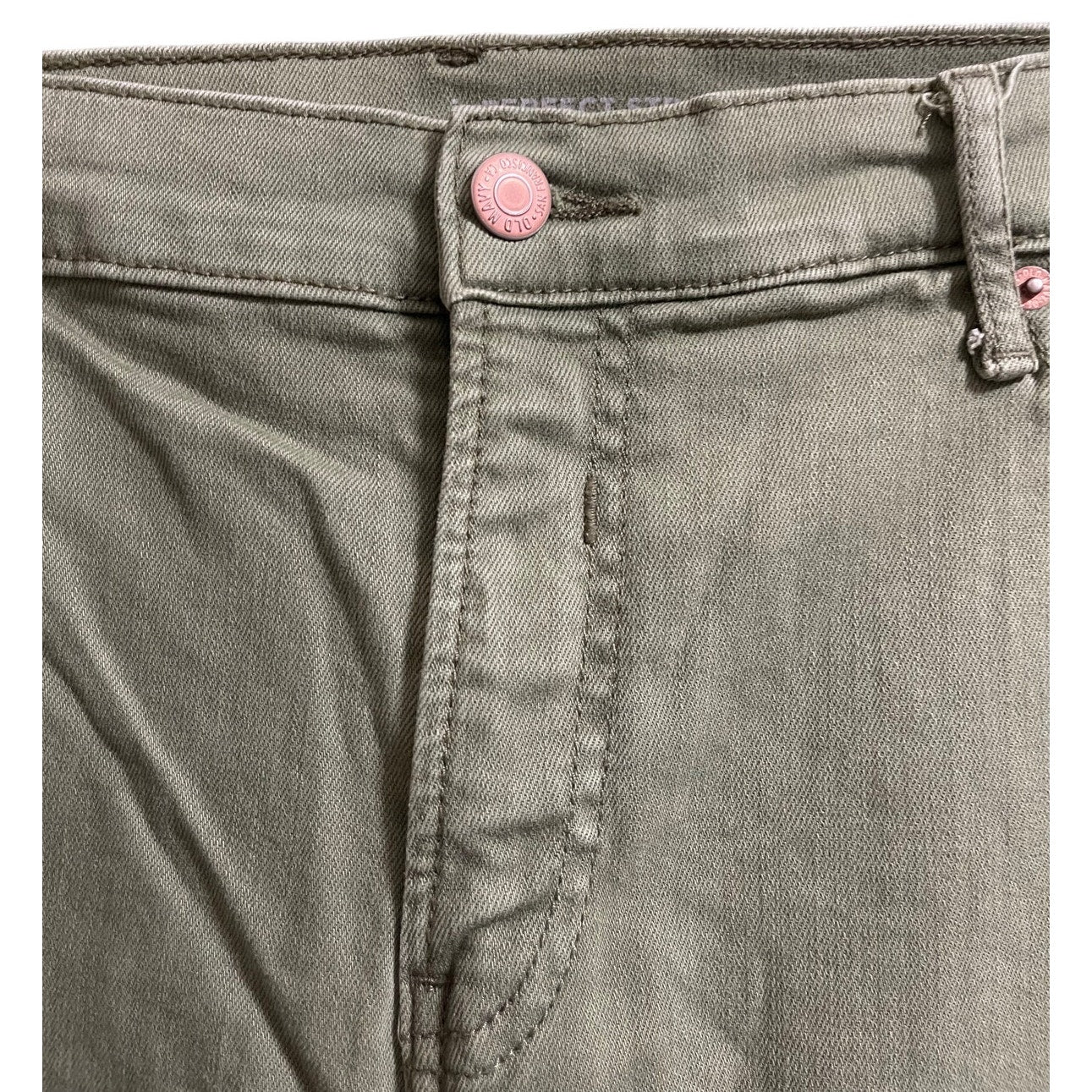Old Navy Perfect Straight Size 16 Green Denim Jeans Frayed Hem