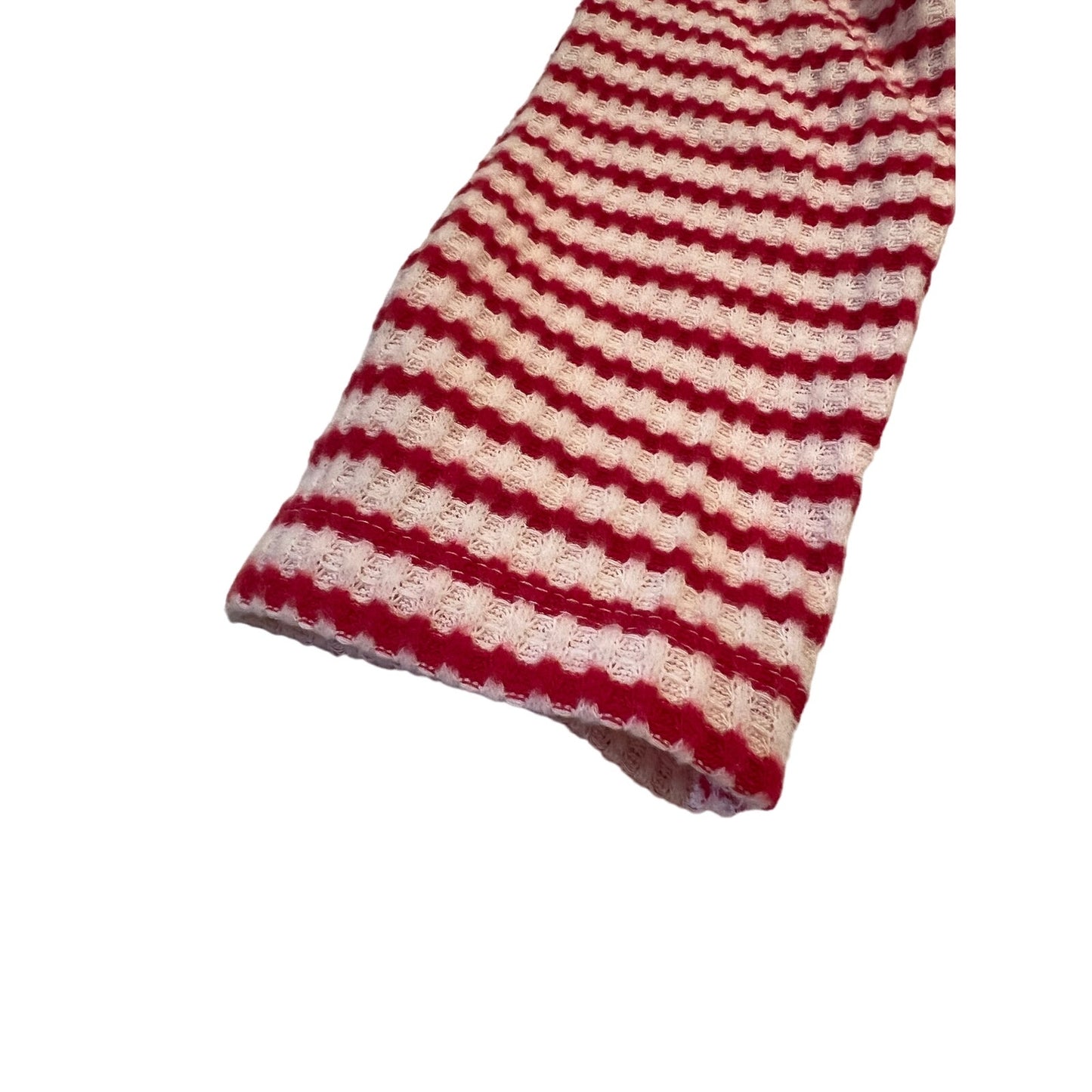 Ann Taylor The Loft Waffle Knit Long Sleeve White & Red Striped Sweater - NWT