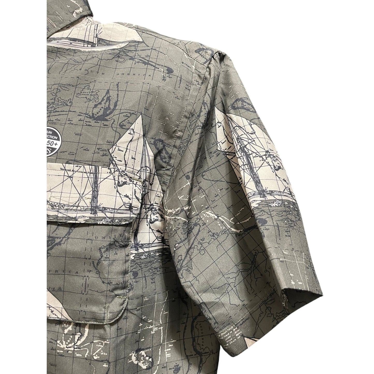 Chaps Key Items Expedition UPF 50+ Short Sleeve Button Up - NWT - MSRP $55