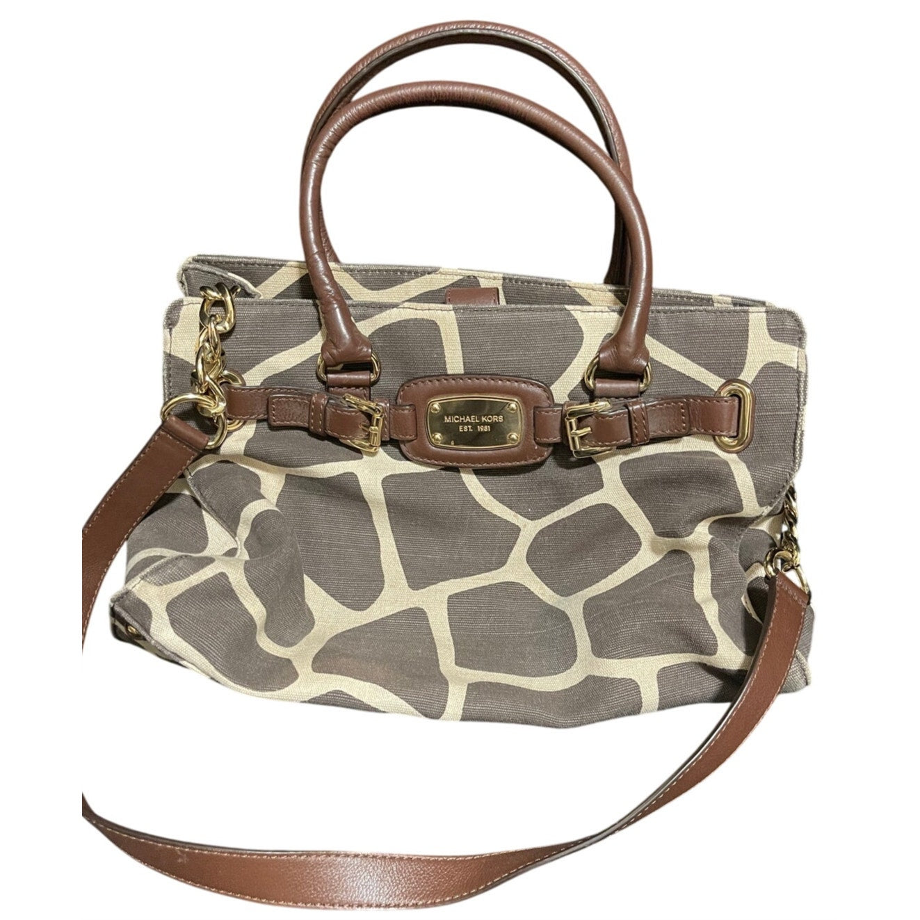 Michael Kors Hamilton Giraffe Print Shoulder Bag / Purse