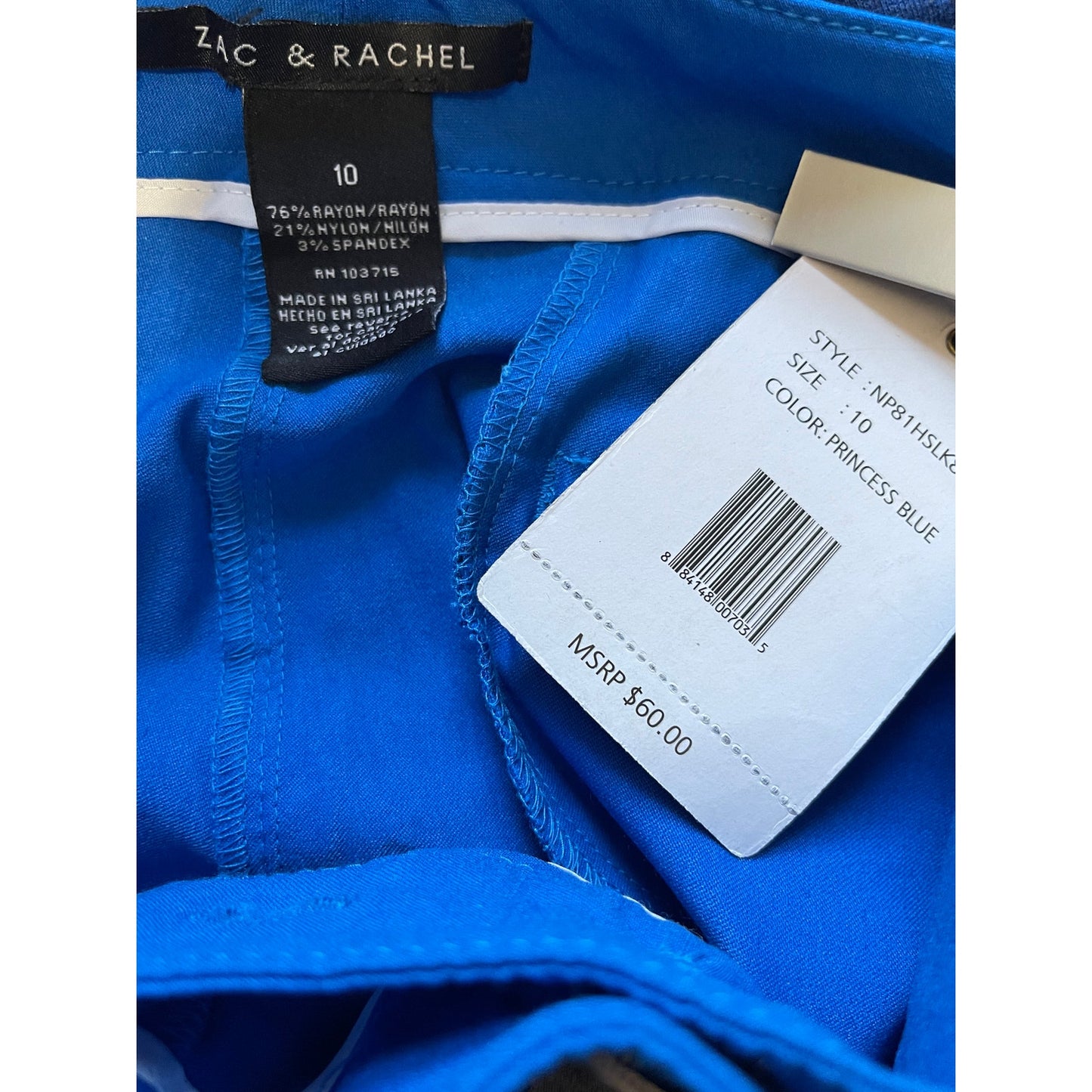 Zac & Rachel Size 10 Princess Blue Slim Leg Jeans - NWT - $60 MSRP